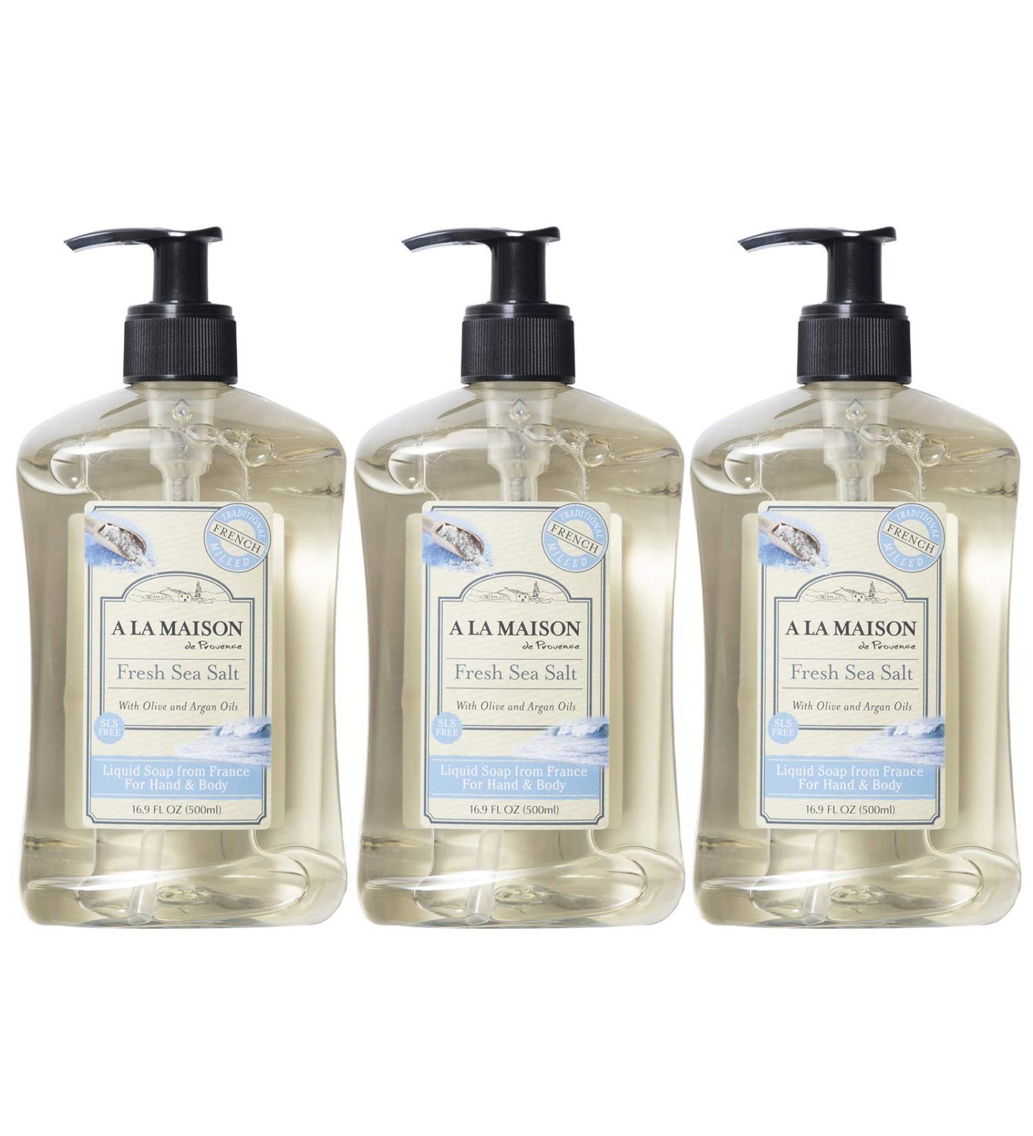 A La Maison Fresh Sea Salt Liquid Hand Soap 16.9 Fl Oz (Pack of 3) - French Soap - Buy Online on GoSupps.com