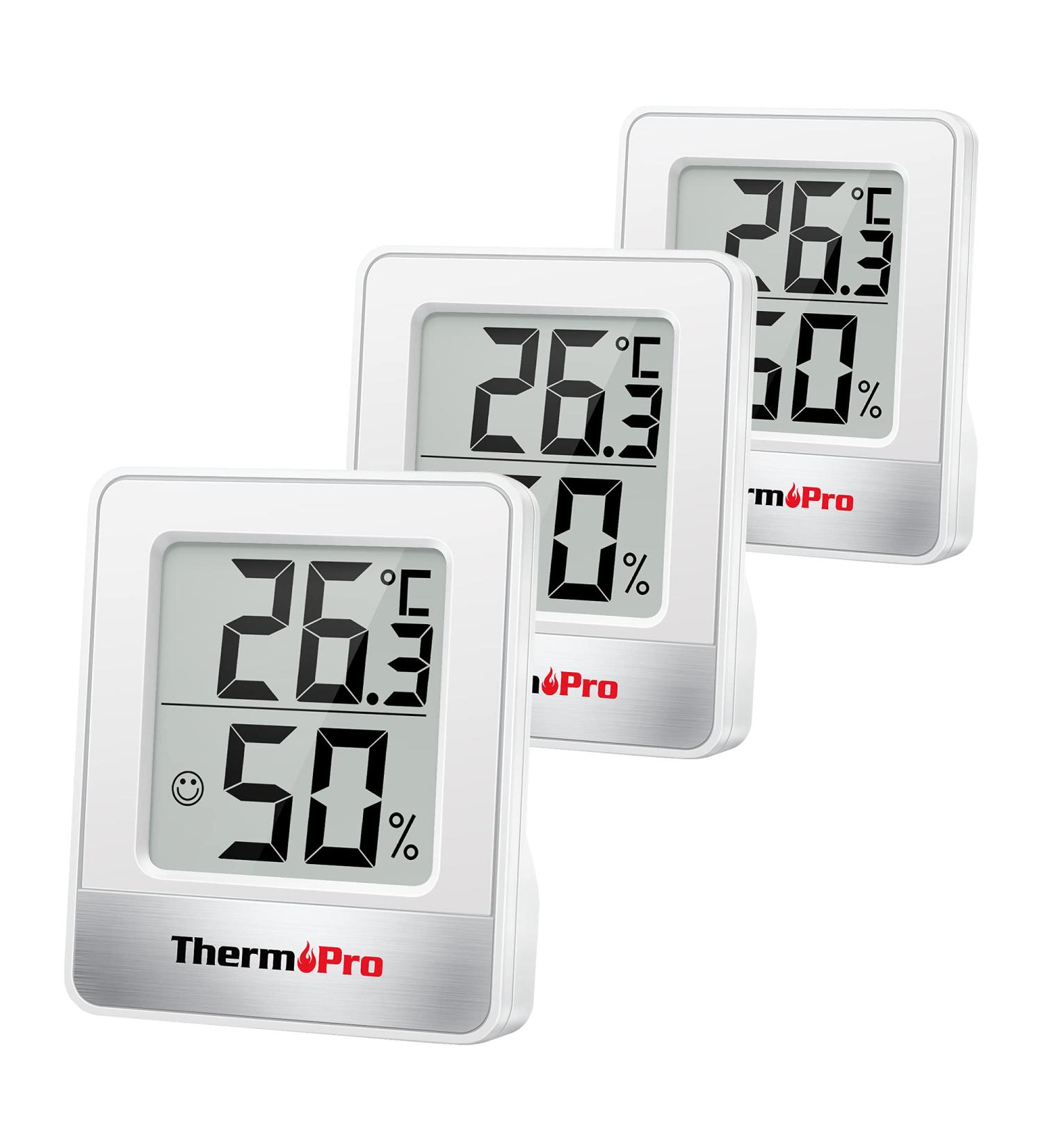 Buy ThermoPro TP49W-3 Digital Mini Thermo-Hygrometer - Accurate Indoor Temperature & Humidity Monitor with Smiley Indicator | International Shipping Available - Buy Online on GoSupps.com