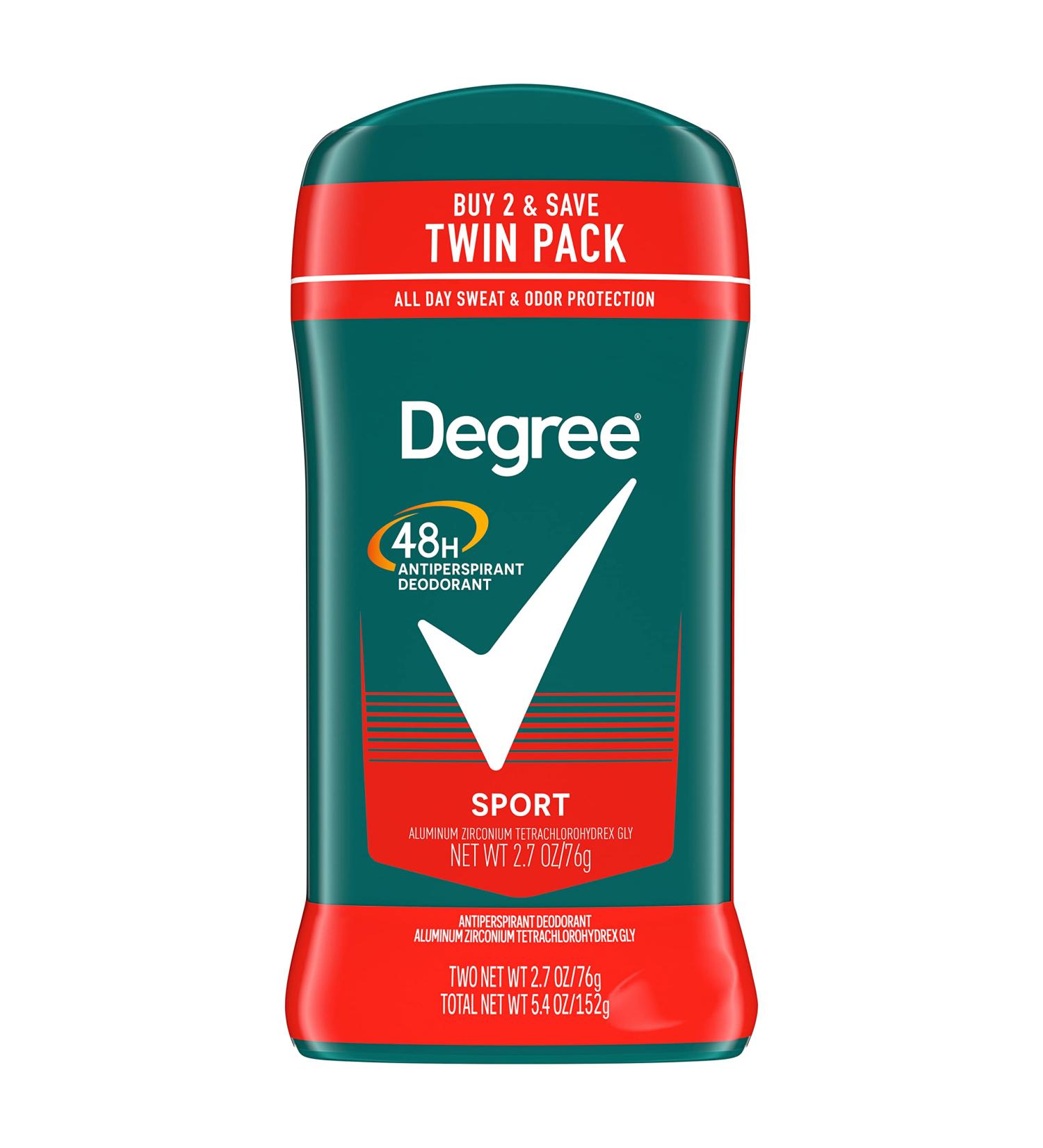 Degree Men Sport Antiperspirant Deodorant Twin Pack, 2.7 oz - 48-Hour Sweat & Odor Protection - Buy Online on GoSupps.com