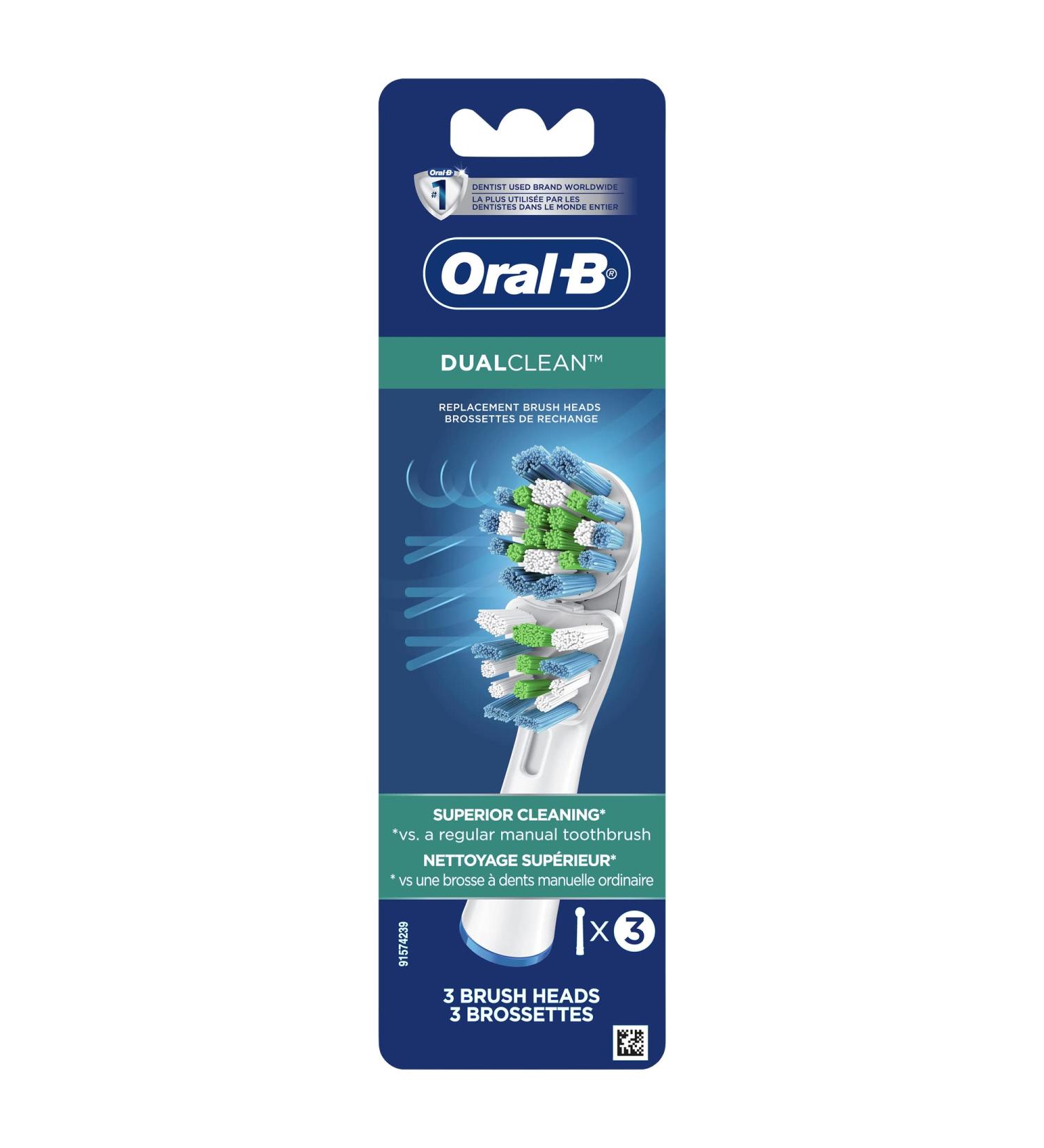 Oral-B Dual Clean Electric Toothbrush Replacement Brush Heads Refill 3 Count
