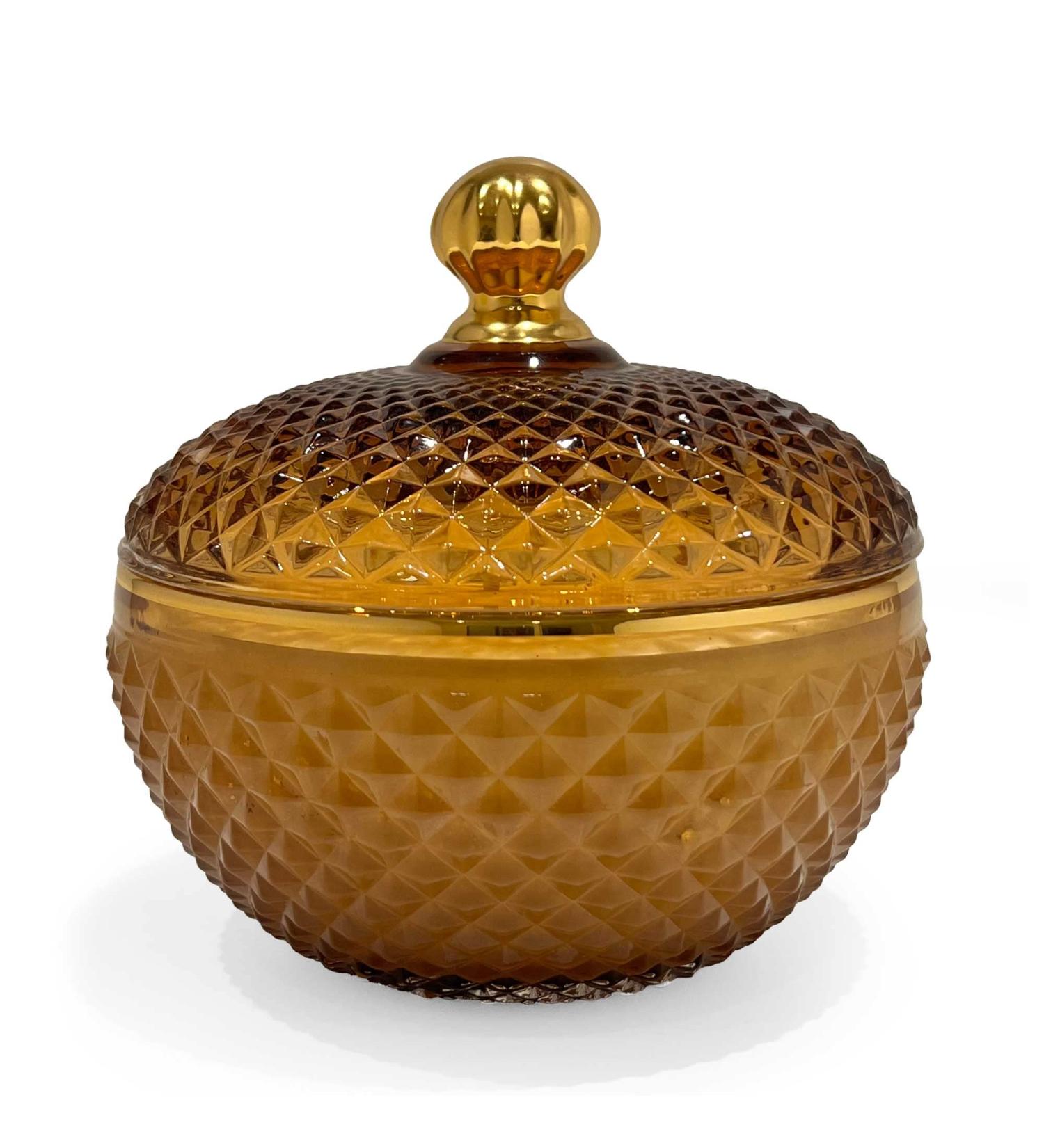 BRIGANTI Cinnamon Chai Latte Amber Glass Jar Candle - Highly Scented 3 Wick Candle for Home Aromatherapy | 12oz Decorative Fall Fragrance - Buy Online on GoSupps.com