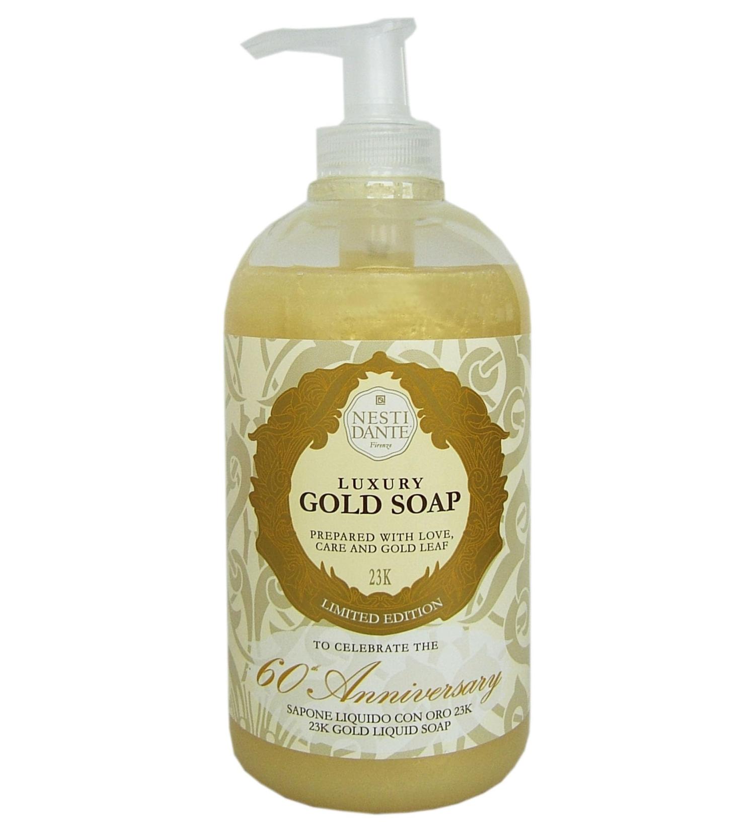 Nesti Dante Luxury Gold Soap - 60th Anniversary Liquid Hand & Face Soap (16.9 oz) - Premium International Shipping - Buy Online on GoSupps.com