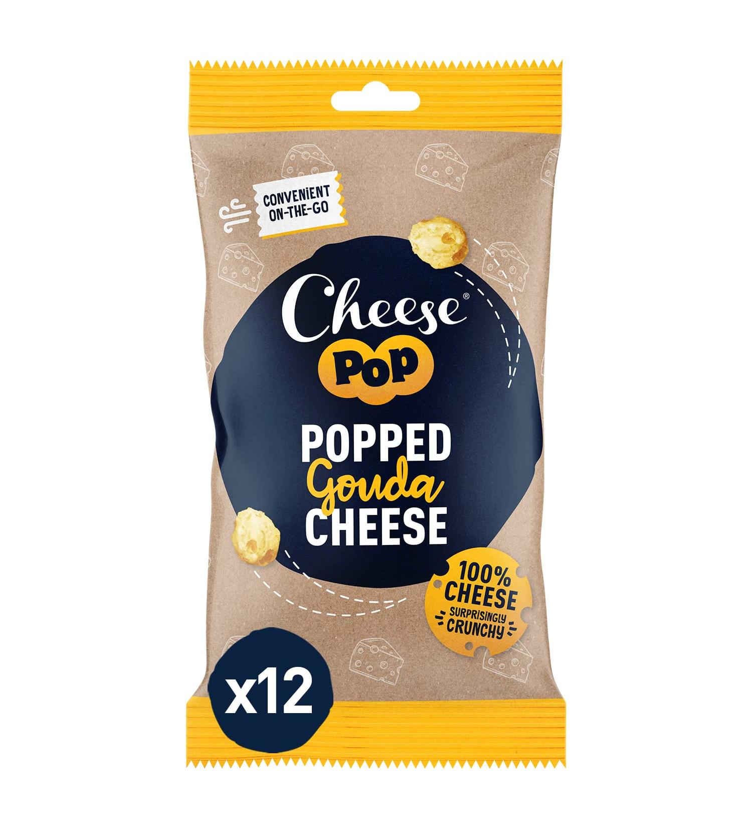 Buy 100% Gouda Cheese Popped Snack - Crispy Airy & Creamy - High Protein 12x20g Pack - Buy Online on GoSupps.com