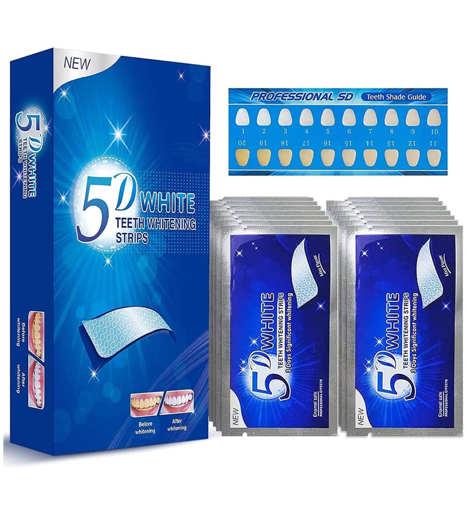 5D Teeth Whitening Strips | 28 Strips | Effective & Sensitive | Reduce Sensitivity | Teeth Whitener - Buy Online on GoSupps.com