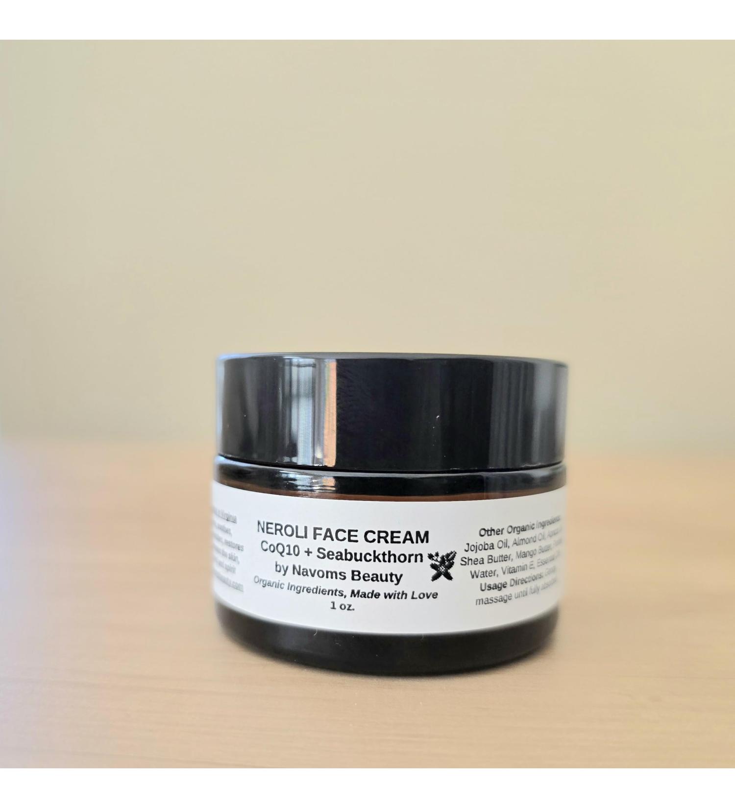 Navoms Beauty Organic Neroli Face Cream | With Coenzyme10 & Seabuckthorn Oil | Daily Moisturizer for All Skin Types | Vegan | (1 oz) - Buy Online on GoSupps.com