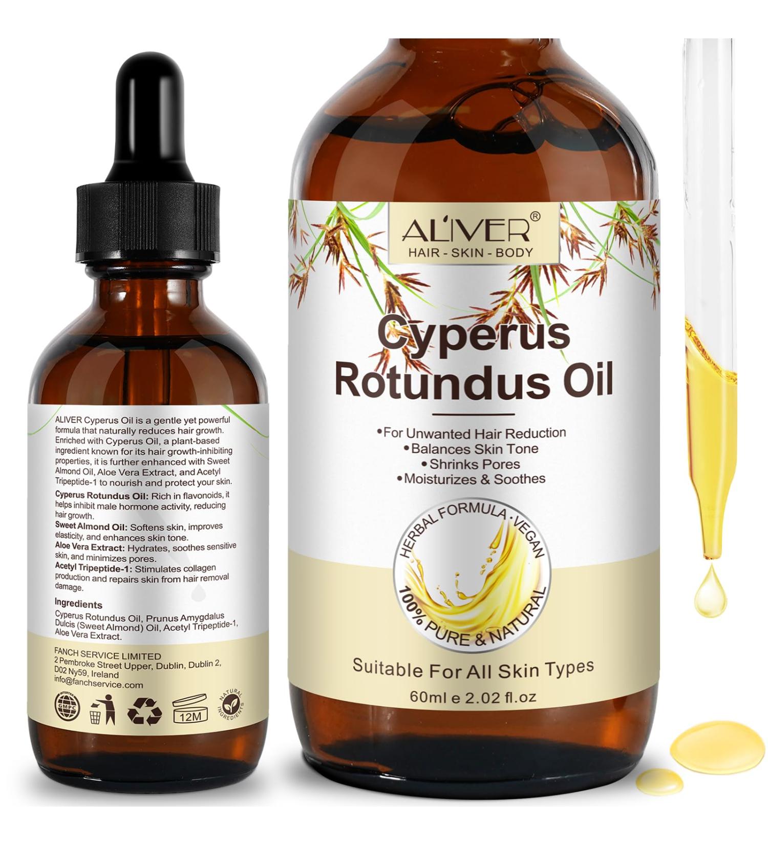 NIFEISHI Cyperus Rotundus Oil 100% Natural Cyprus Rotundus Oil for Hair Removal Moisturizes & Soothes The Skin Reducing Body Hair Growth Shrink Pores Suitable for All Skin Types 2.02 FLOz 2.02 Fl Oz (Pack of 1) - Buy Online on GoSupps.com