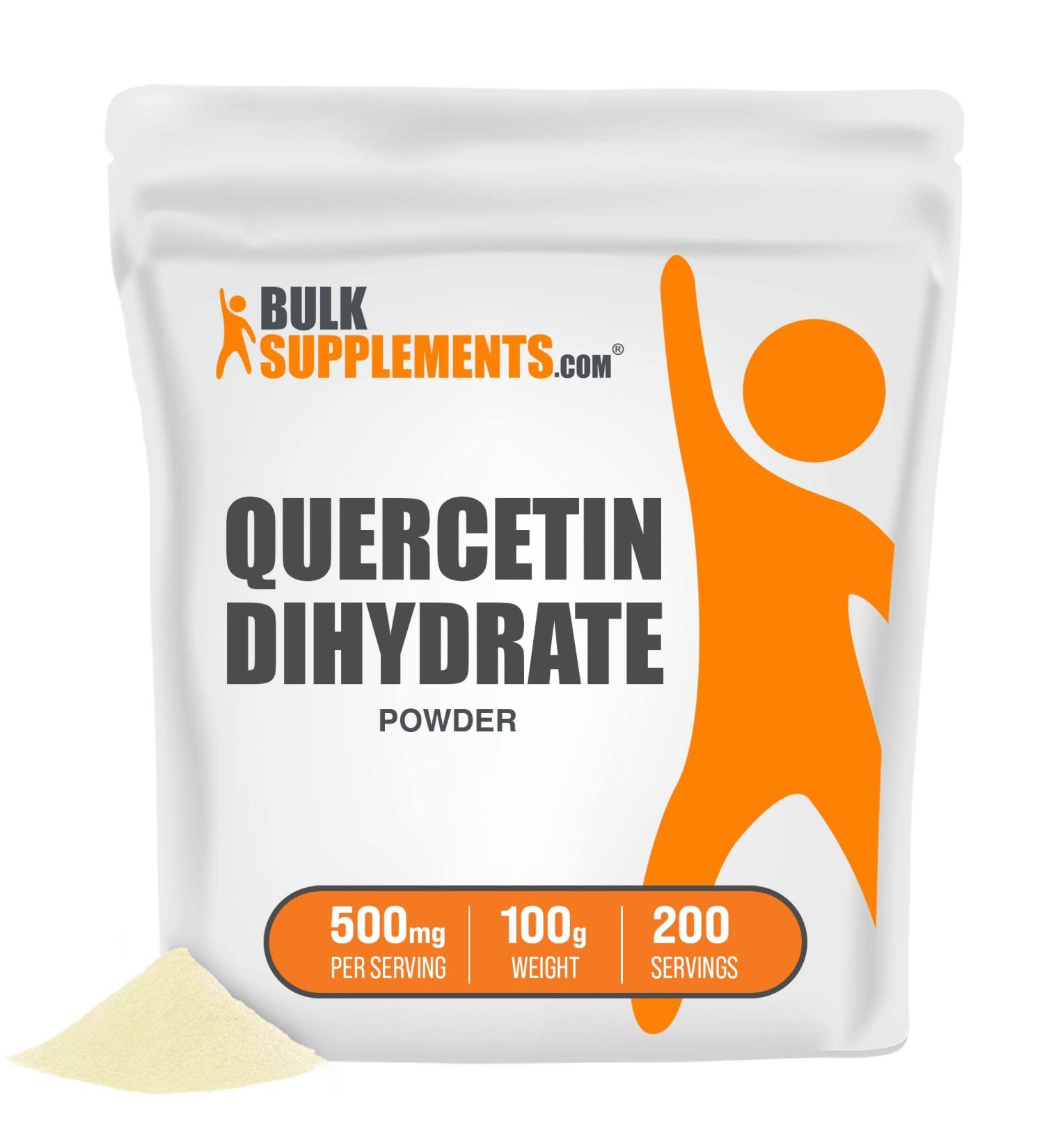 Quercetin Dihydrate Powder - 500mg Antioxidant Supplement - Vegan & Pure - 100g (3.5 oz) - BulkSupplements - Buy Online on GoSupps.com