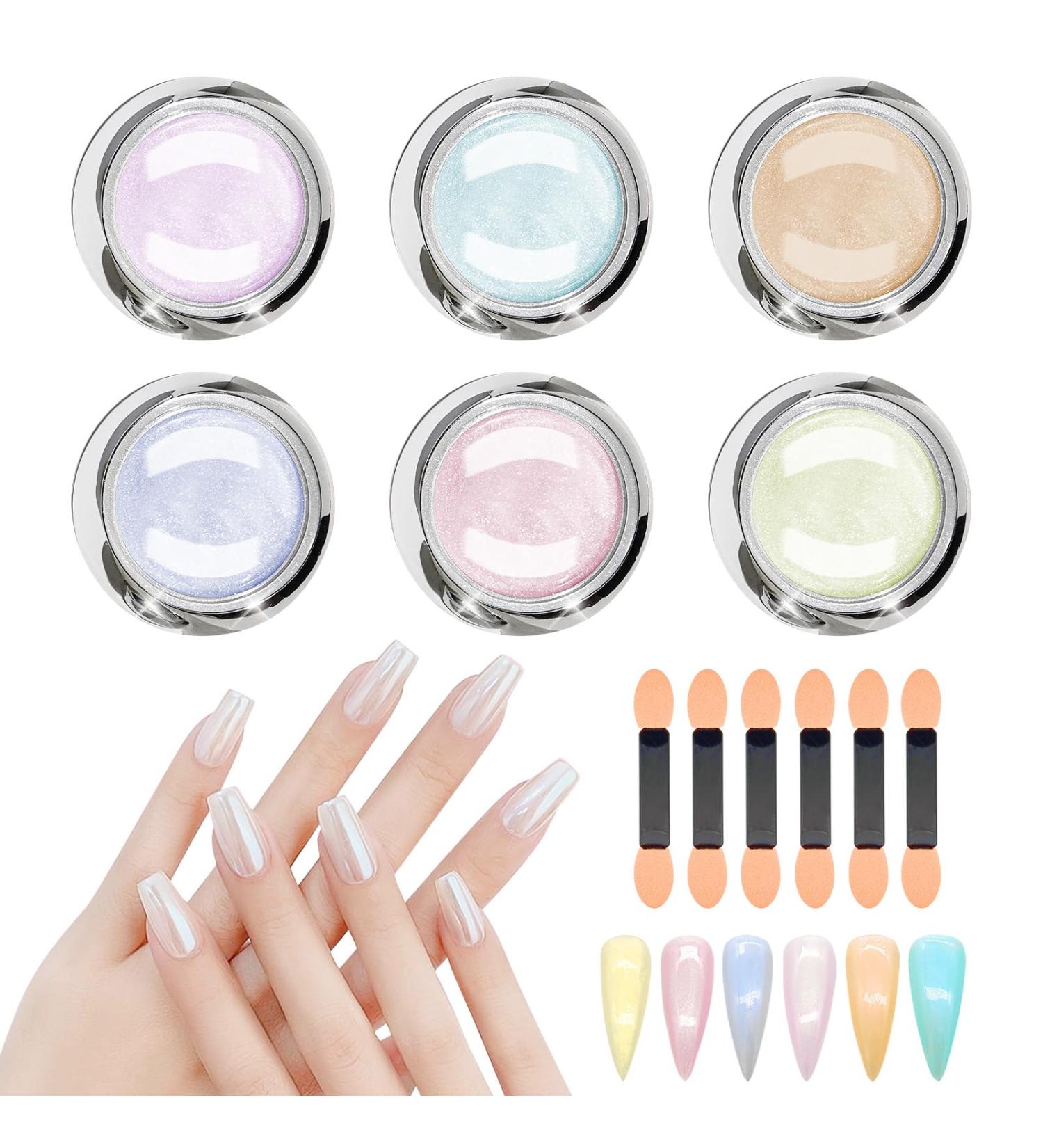 6Pcs Poudre Chrome Ongle Effet Chrome Ongle Miroir M Tallique Brillant Poudre Chrome Ongle Pigments Avec Paillettes Pou La D Coration D'Art Ongle pour Ongles Manucure Salon - Buy Online on GoSupps.com