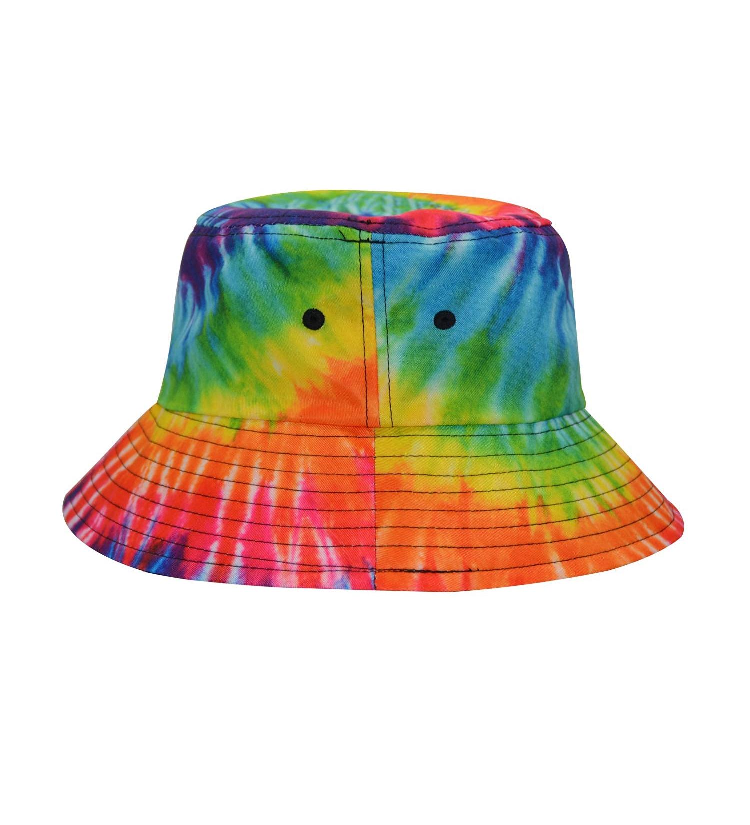 Women's Tie Dye Mushroom Bucket Hat - Double-Sided Fisherman Cap for Travel and Sun Protection - Buy Online on GoSupps.com