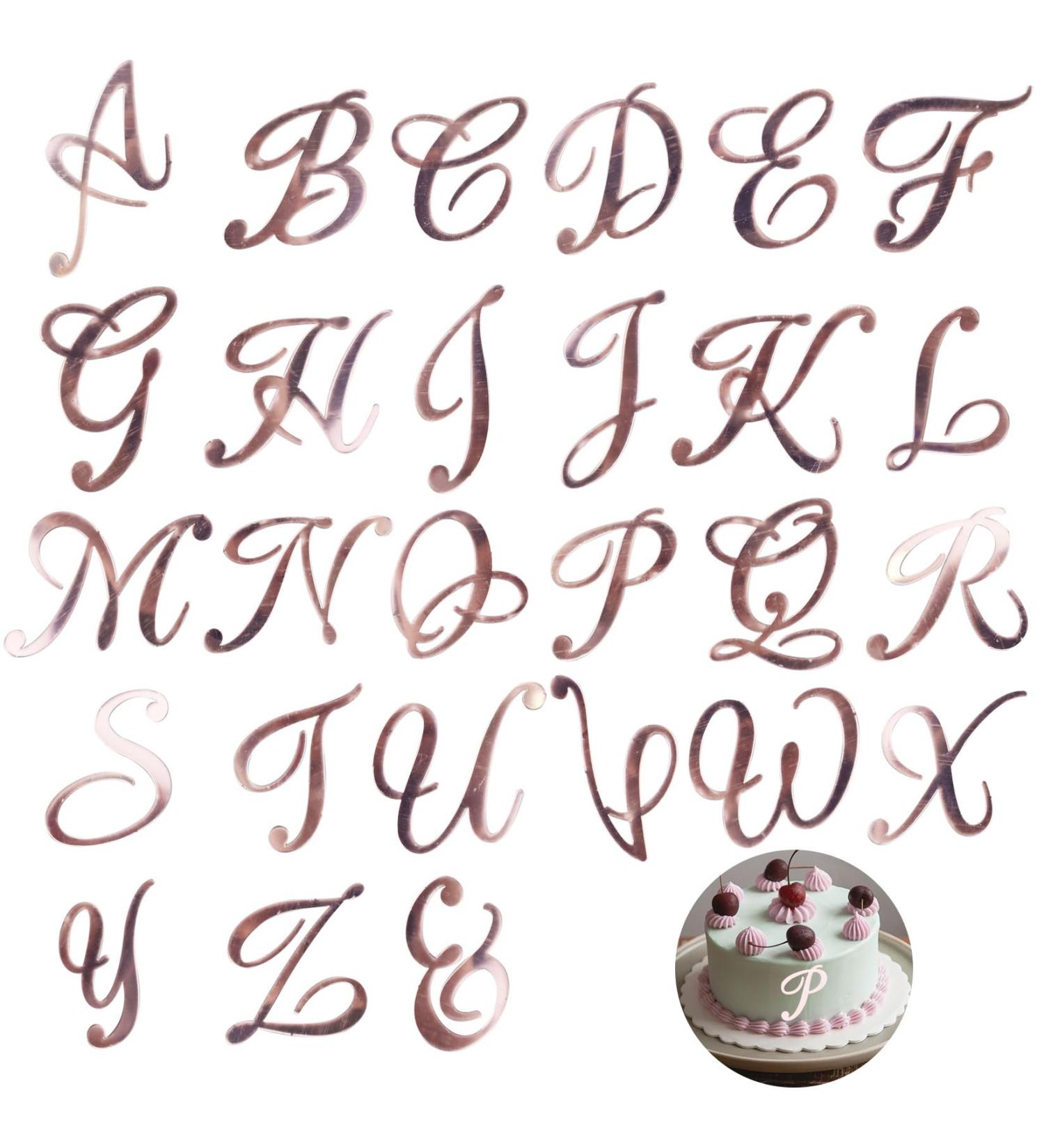 Letter Cake Toppers Acrylic Alphabet Cupcake Topper A-Z Cake Letters DIY Cake Decorations for Birthday Wedding Graduation Baby Shower Rose Gold - Buy Online on GoSupps.com