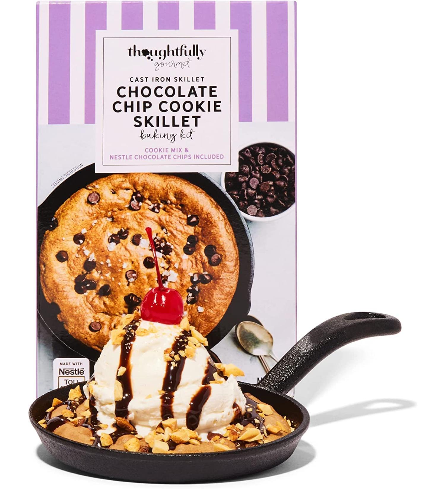 Thoughtfully Gourmet Cookie Skillet Baking Kit with Nestle Chocolate Chips - Gift Set with Single Serve Mix and Cast Iron Skillet - Buy Online on GoSupps.com