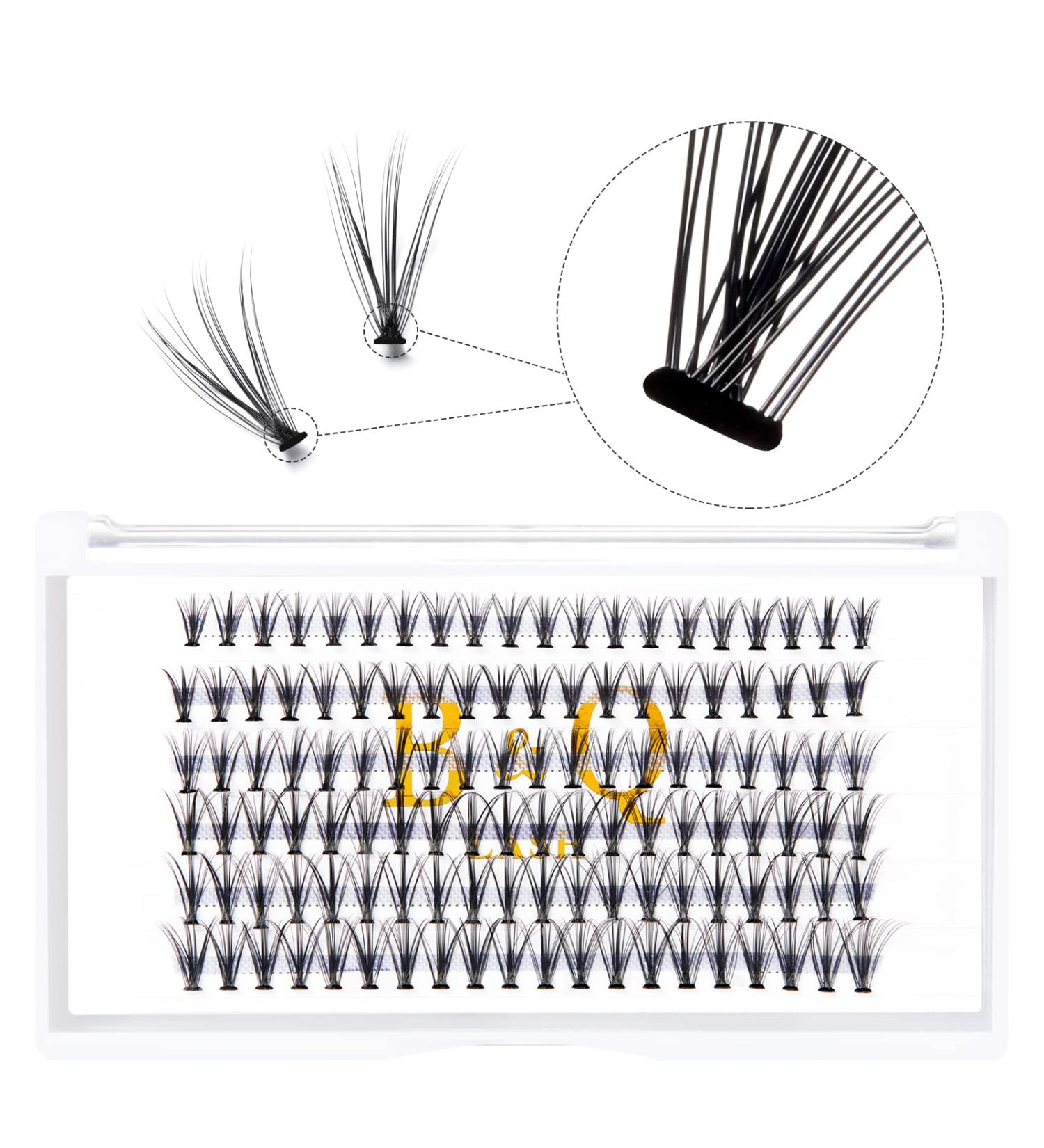 20D 0.07D 16mm Cluster Lashes - 120 Pcs Individual C D Curl B&Q LASH DIY Eyelash Extensions at Home - Individual Eyelashes - 10D to 20D - B&Q LASH - Buy Online on GoSupps.com