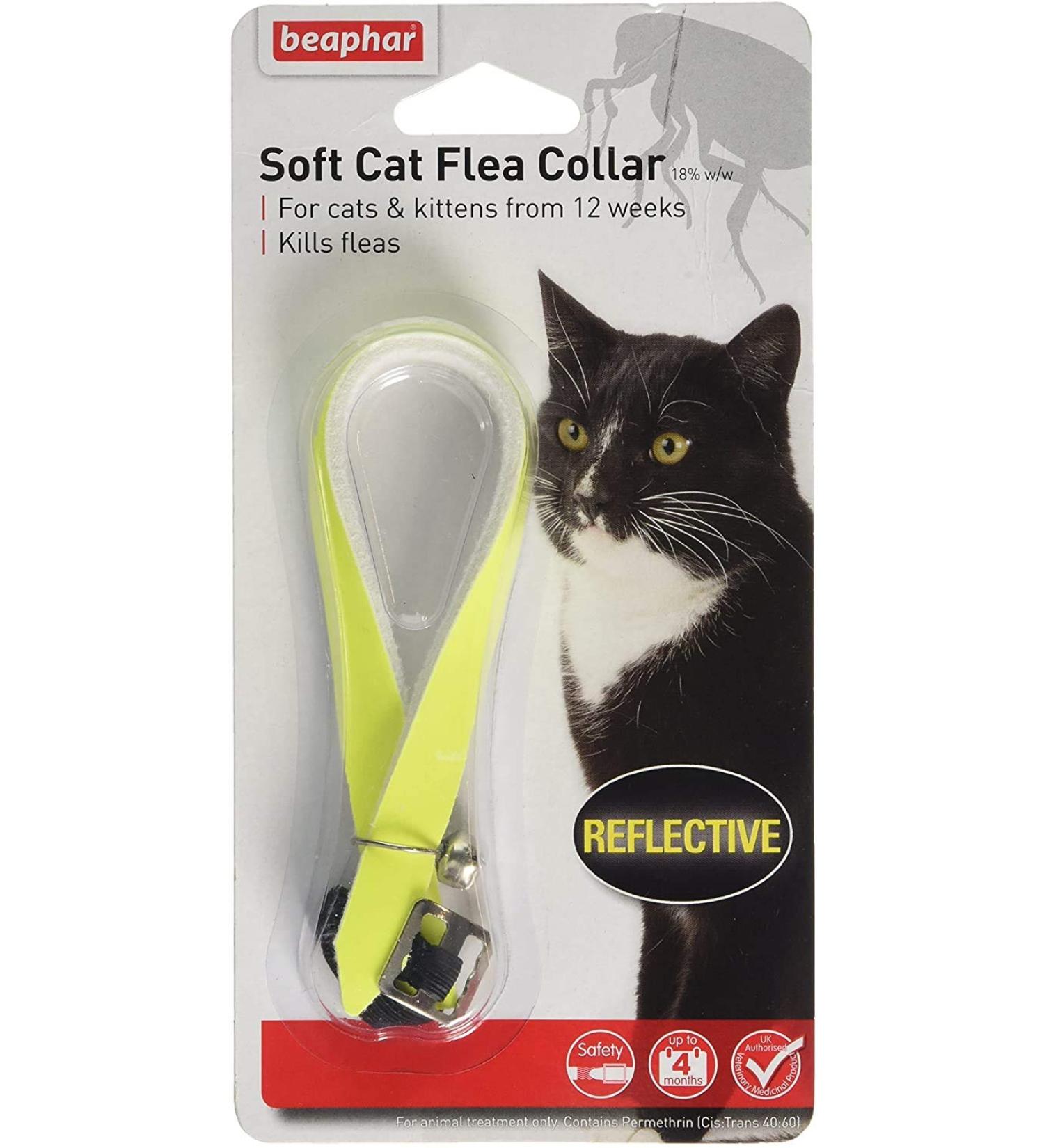 Beaphar Soft Cat Flea Collar Reflective Reflective Hi Vis Cat Flea Collar