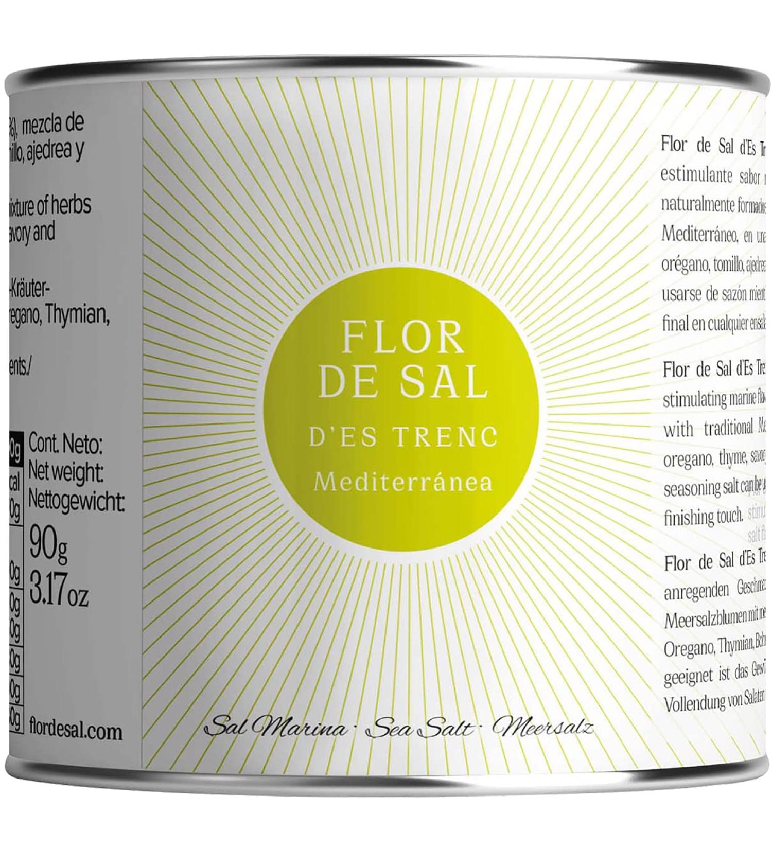 Gusto Mundial Flor de Sal d Es Trenc 90g | Natural Sea Salt from Mallorca with Mediterranean Herbs | Premium Untreated Salt for Gourmet Cooking - Buy Online on GoSupps.com