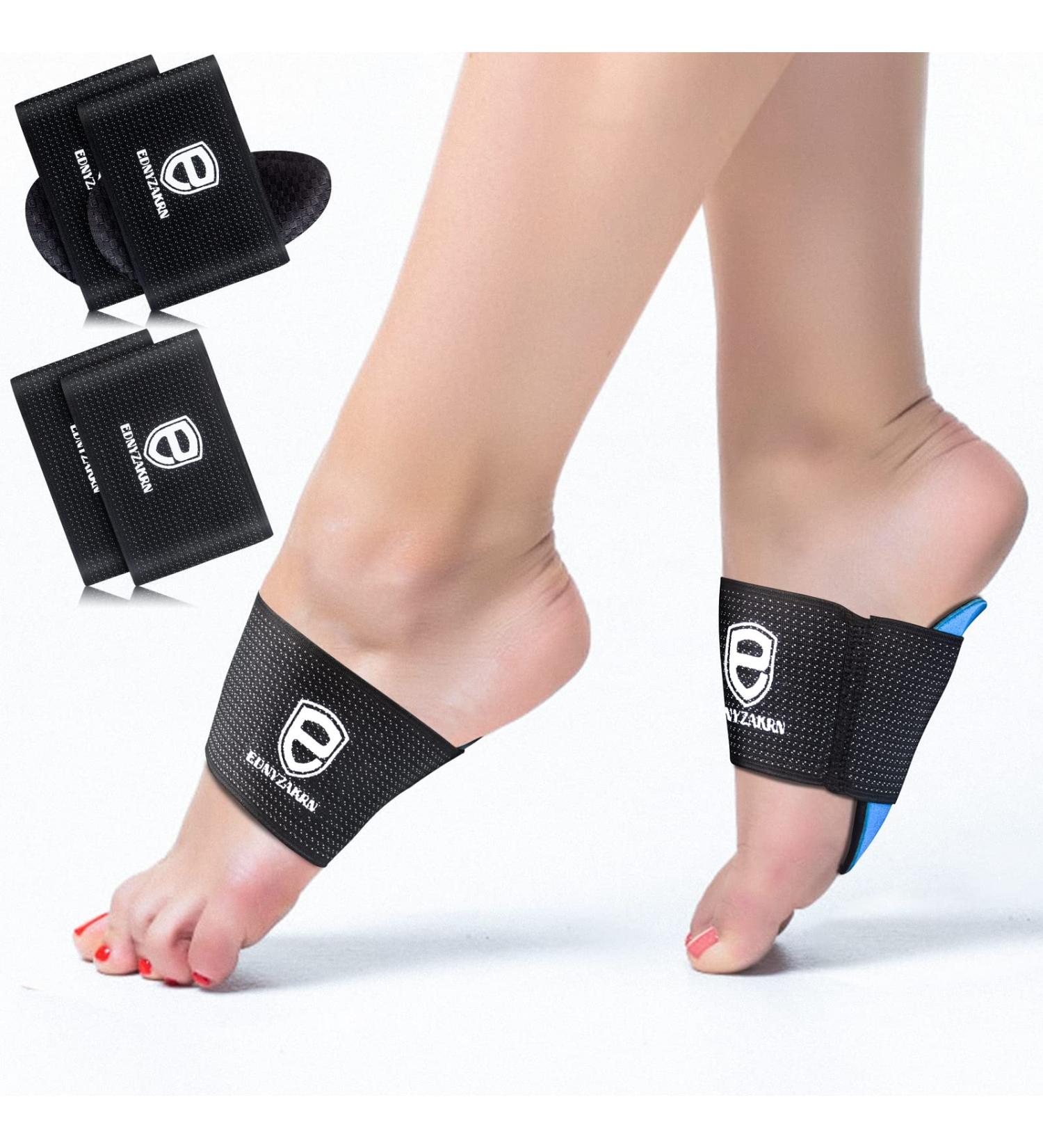 EDNYZAKRN Arch Relief Plus Compression Arch Support Sleeves - 2 Pairs for Flat Feet & Plantar Fasciitis - Foot Care Band for Men and Women - Buy Online on GoSupps.com