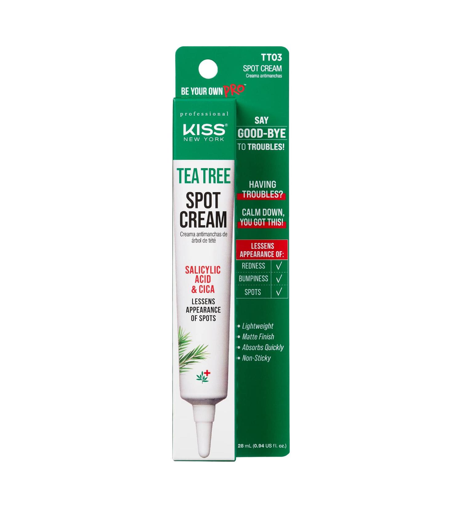 KISS New York Tea Tree Spot Cream - Lightweight Korean Skincare for Blemishes | International Shipping - Buy Online on GoSupps.com