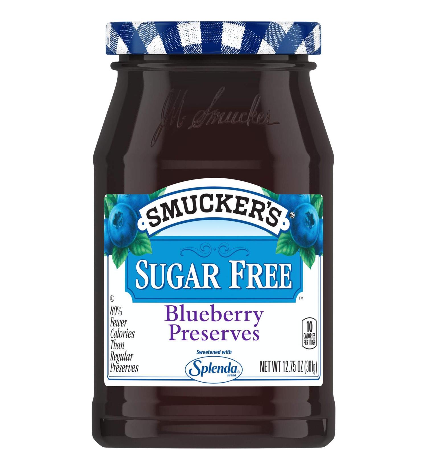 Smucker's Sugar Free Blueberry Preserves with Splenda 12.75 oz (Pack of 8) - Delicious Sugar-Free Spread - Buy Online on GoSupps.com