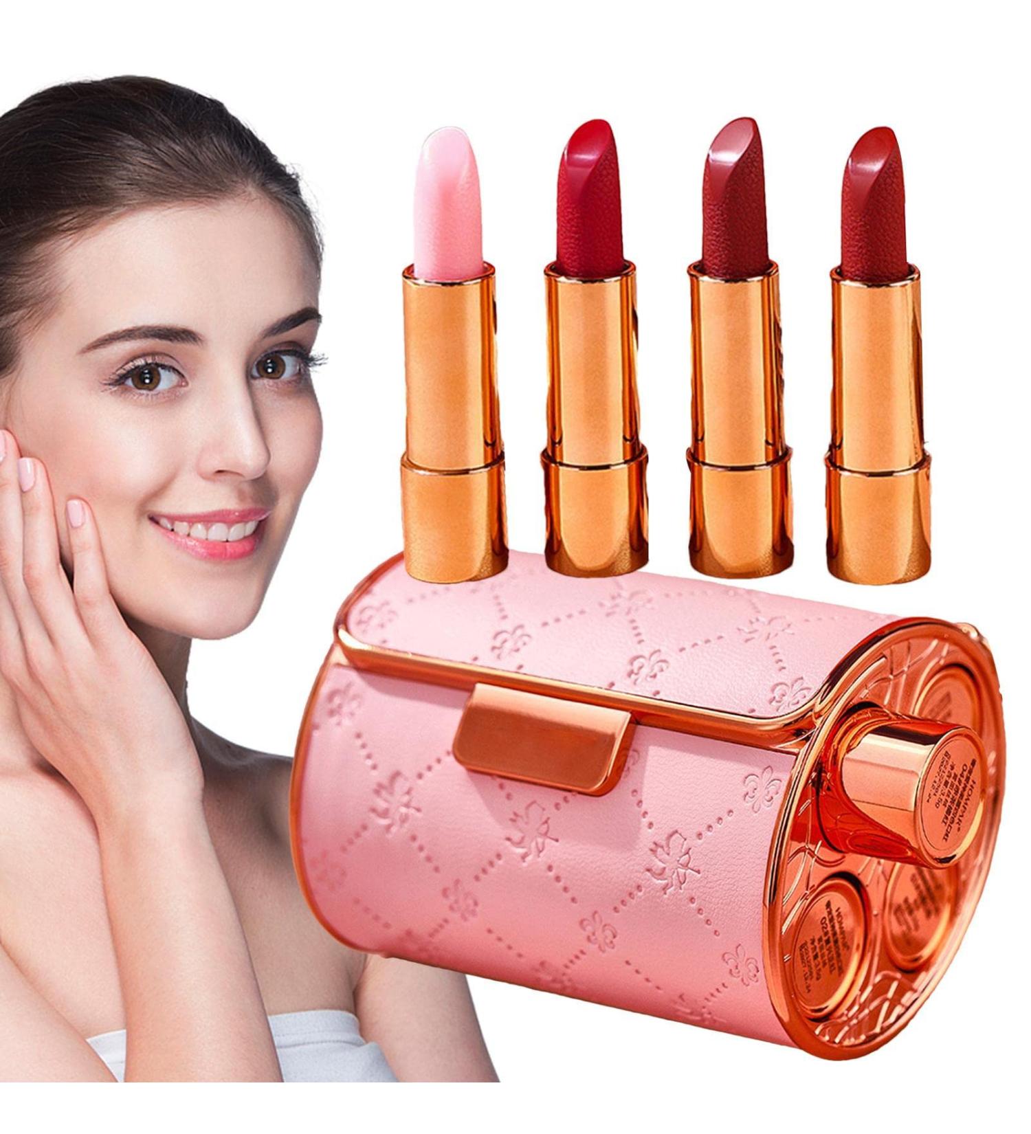 Velvet Matte Lipstick - Non-Stick Moisturizing Matte Lipstick with Glamorous Chain Pouch - Trendy Leather Lipstick for Women Girlfriend Gift - Buy Online on GoSupps.com
