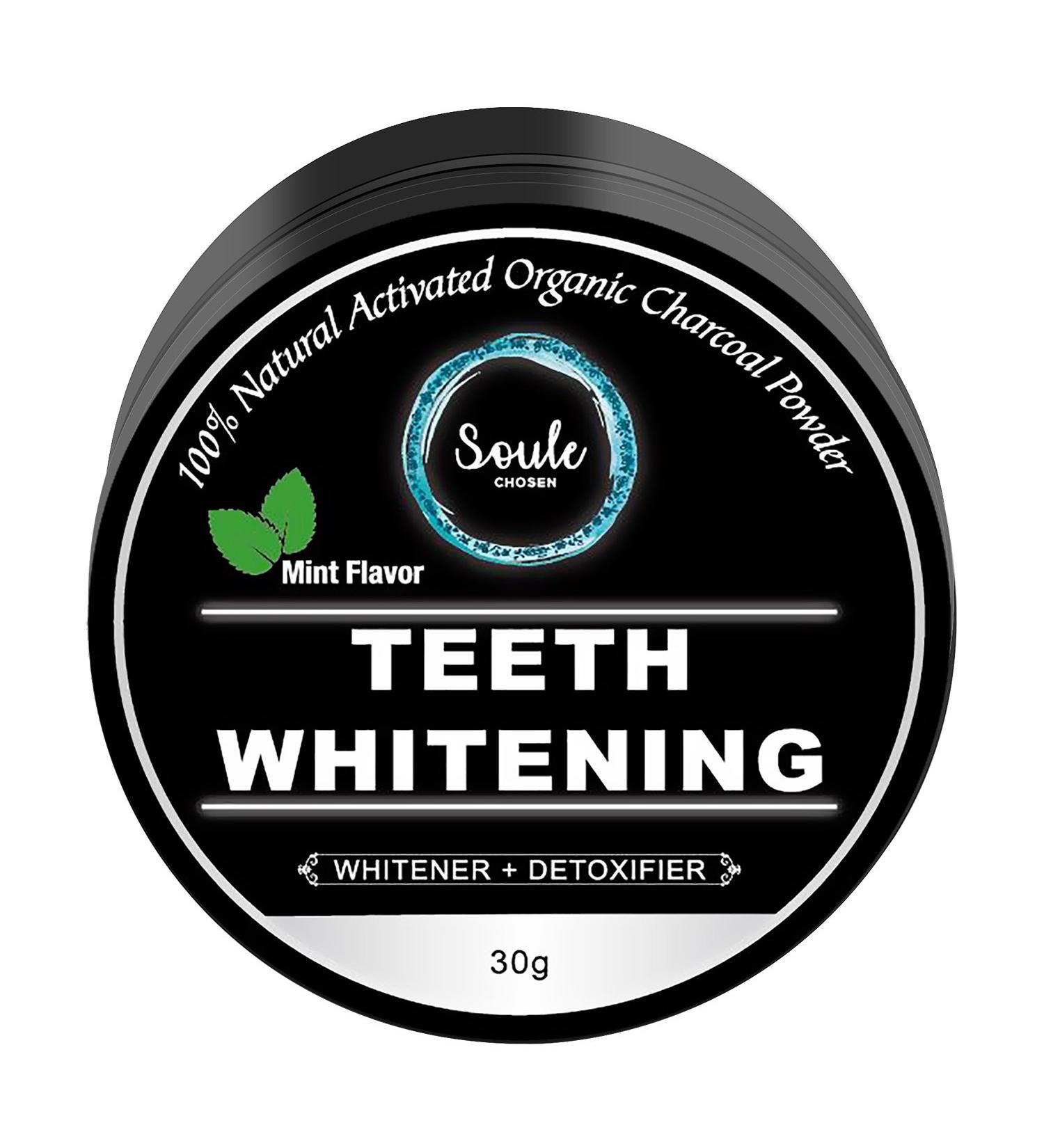 Activated Charcoal Teeth Whitening Powder - Mint Flavor | Natural Stain Fighter Cavity Prevention & Tartar Control | 30g Detoxifier for Dental Care - Buy Online on GoSupps.com