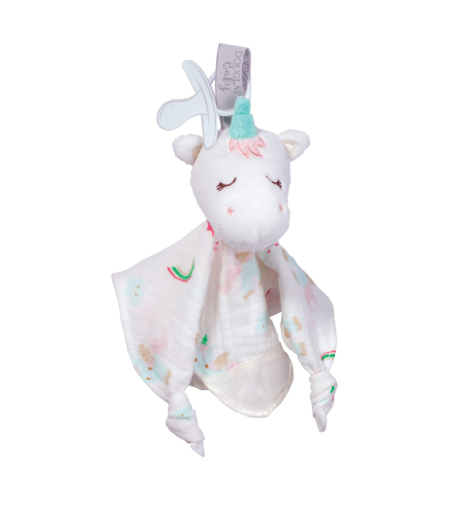 Douglas Baby Emilie Unicorn Paci Lovey Pacifier Holder