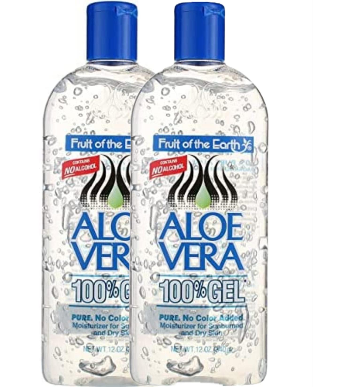 Fruit Of The Earth Aloe Vera 100% Gel 12 oz - Pack of 2 | Soothing and Hydrating Skin Care - Buy Online on GoSupps.com