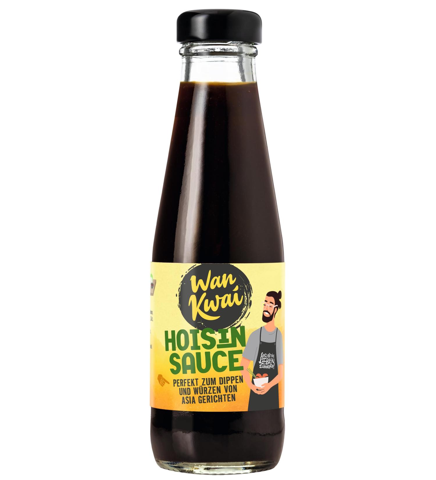 Wan Kwai Hoisin Sauce 6 x 200ml - Versatile Dipping Marinating & Seasoning Sauce - Spicy & Sweet with Sesame & Star Anise - International Shipping Available - Buy Online on GoSupps.com