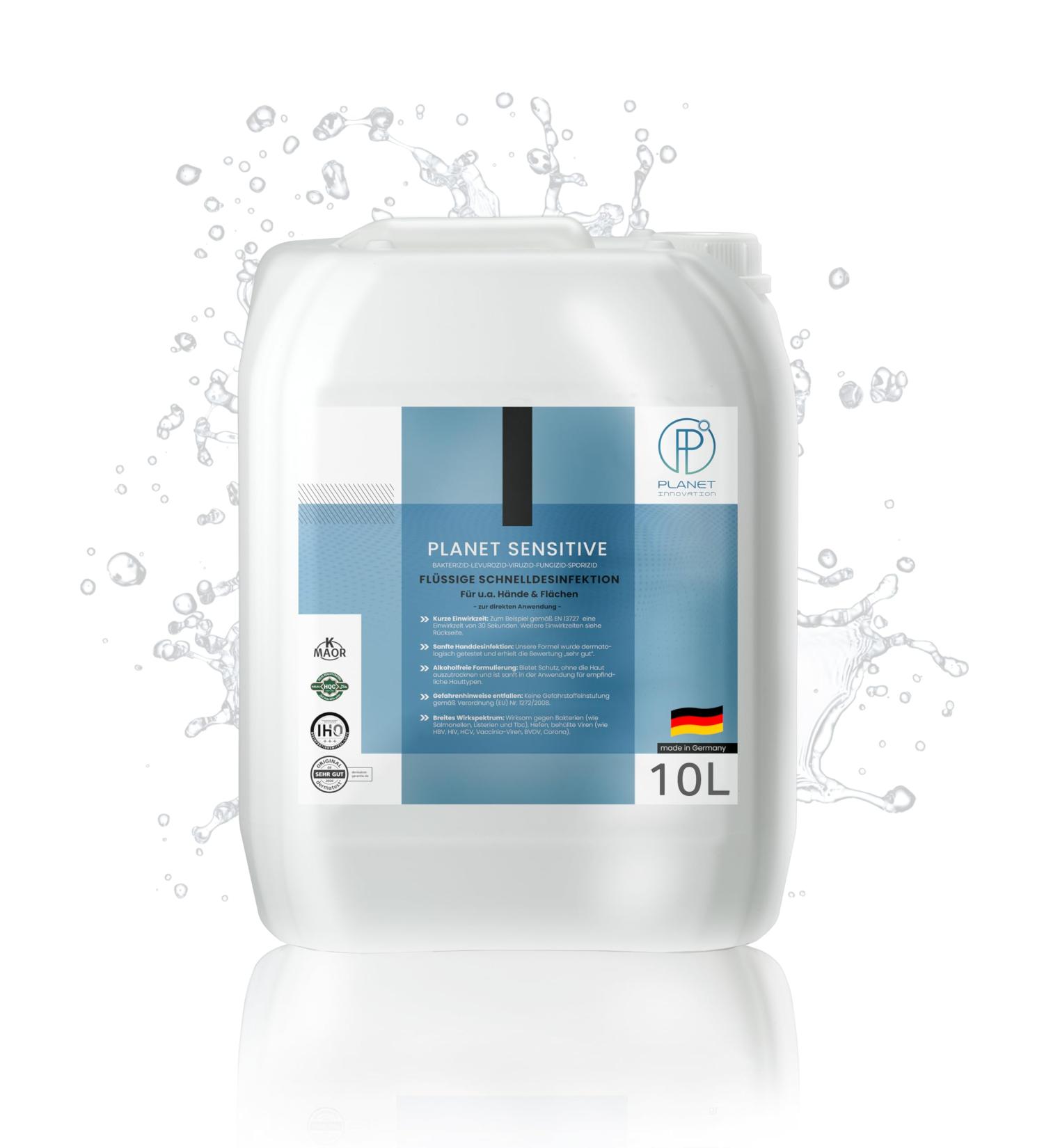 Buy Planet Sensitive - 10L Non-Alcoholic Disinfectant for Hands & Surfaces | Halal & Kosher | Effective Against Bacteria Viruses Mold & More - Buy Online on GoSupps.com