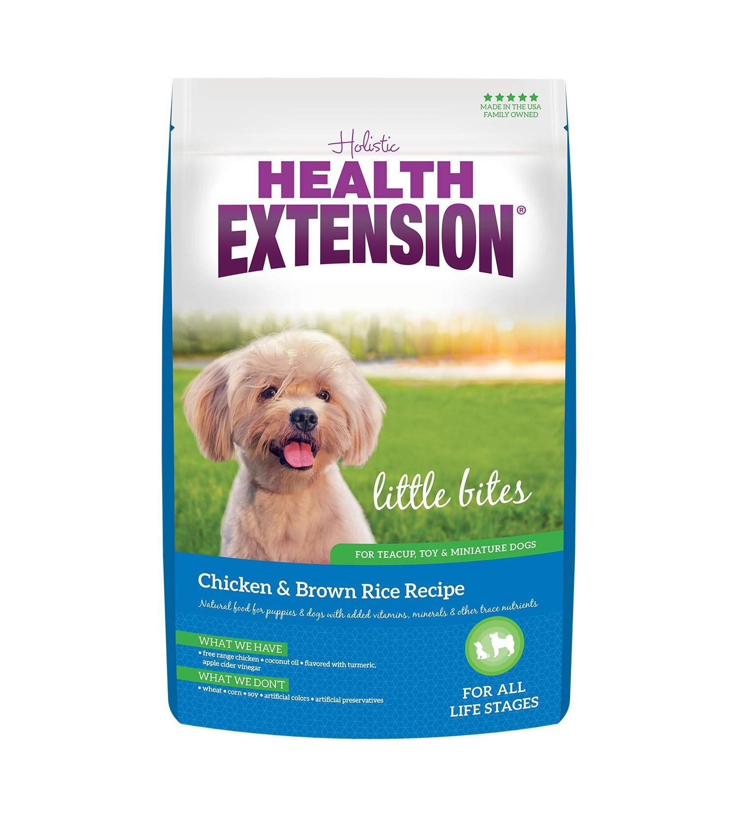 Health Extension Little Bites Dry Dog Food - Chicken & Brown Rice Recipe 4lb - for Teacup, Toy & Miniature Dogs - Natural with Added Vitamins & Minerals - Buy Online on GoSupps.com