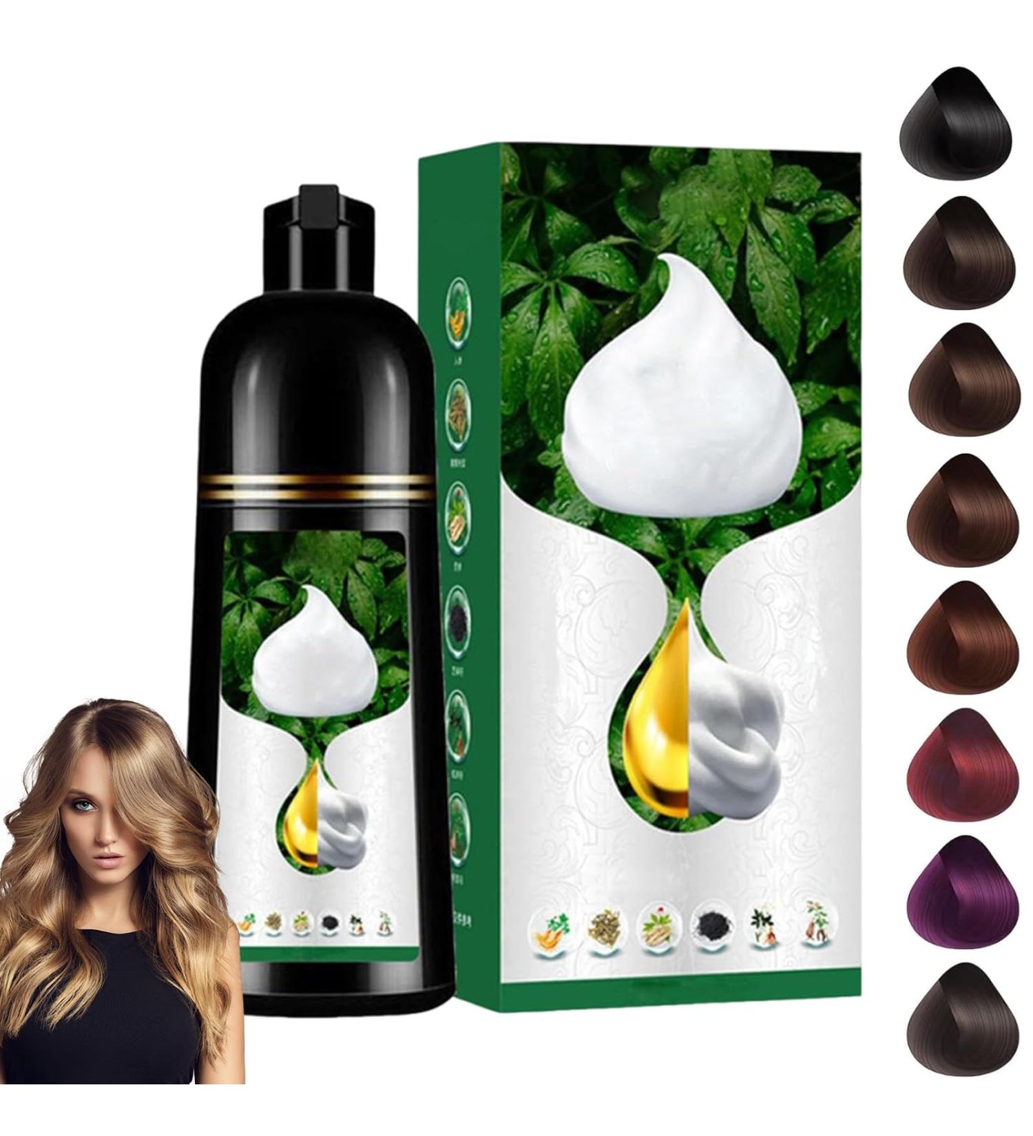 Nbzsmlkn Plant Based Bubble Hair Dye Long Lasting Plant Based Foam Hair Dye Pure Plant Extract 500ml Hair Color Cream Mild Formula Natural Plant For Gray Hair Coverage Black Brown - Buy Online on GoSupps.com