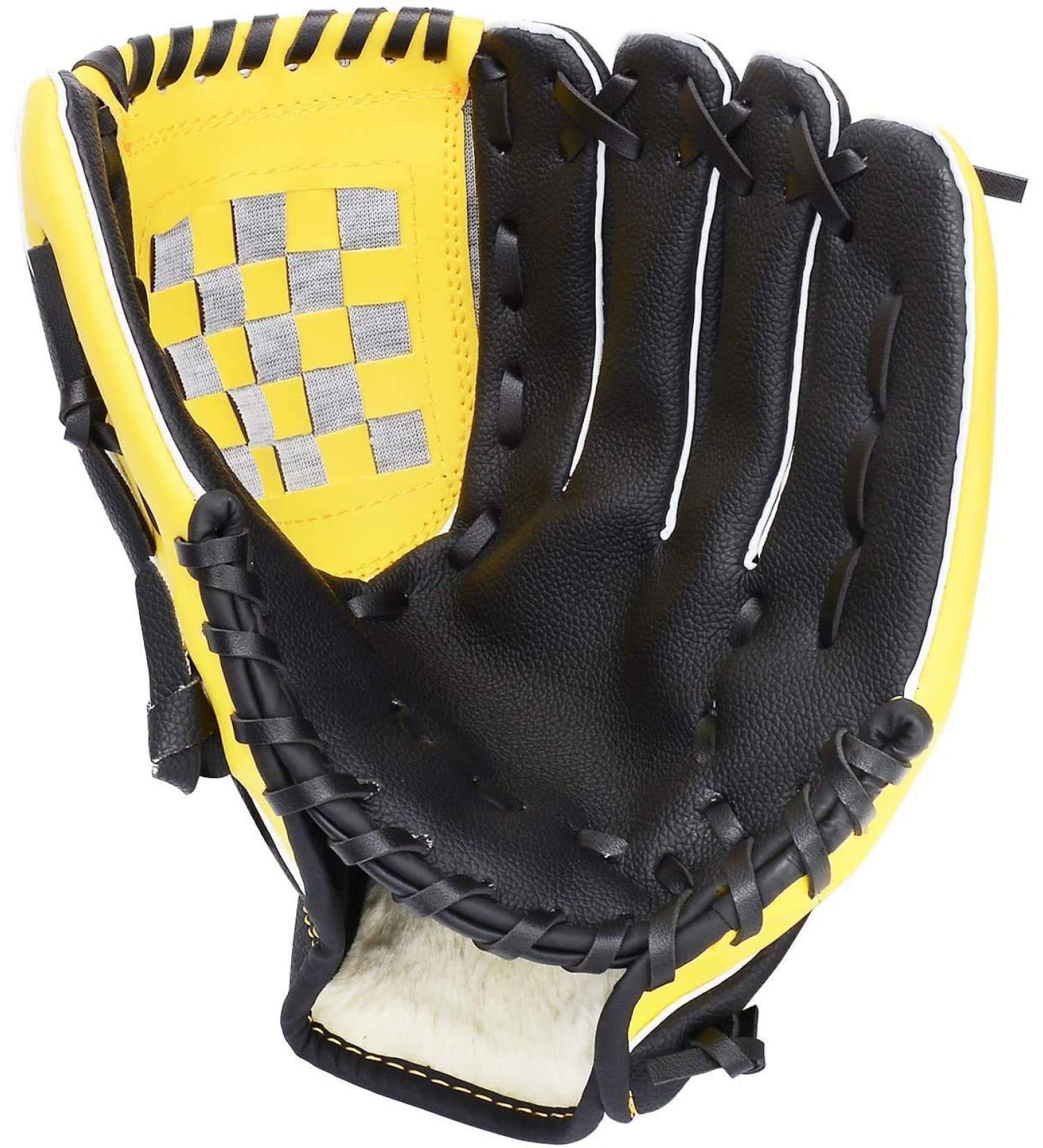 Acidea 10.5 Yellow Baseball Glove | Adjustable PU Leather Sports Glove for Kids Teens & Adults | Right/Left Hand - Buy Online on GoSupps.com