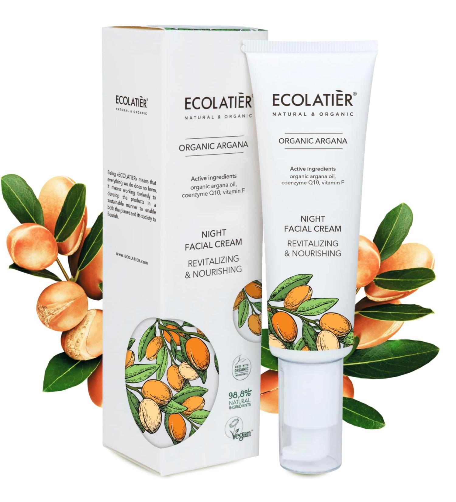 Revitalizing Night Facial Cream with Organic Argan Oil - Anti-Aging Moisturizer Vegan 97.7% Natural Ingredients 1.7 Fl Oz - Buy Online on GoSupps.com