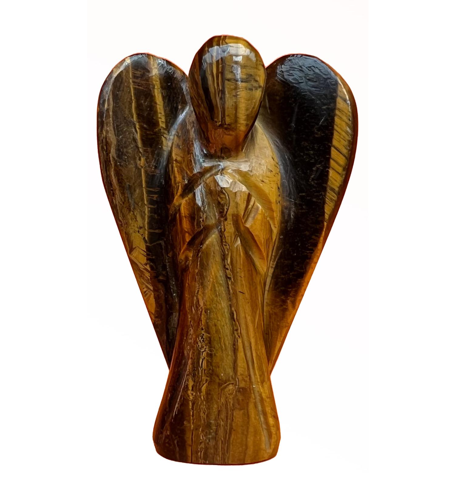 Yashcrystals Crystal Healing Gemstone Pocket Guardian Angels Reiki Powers 45mm to 50mm(approx 2") Hand Carved (Tiger Eye) - Buy Online on GoSupps.com