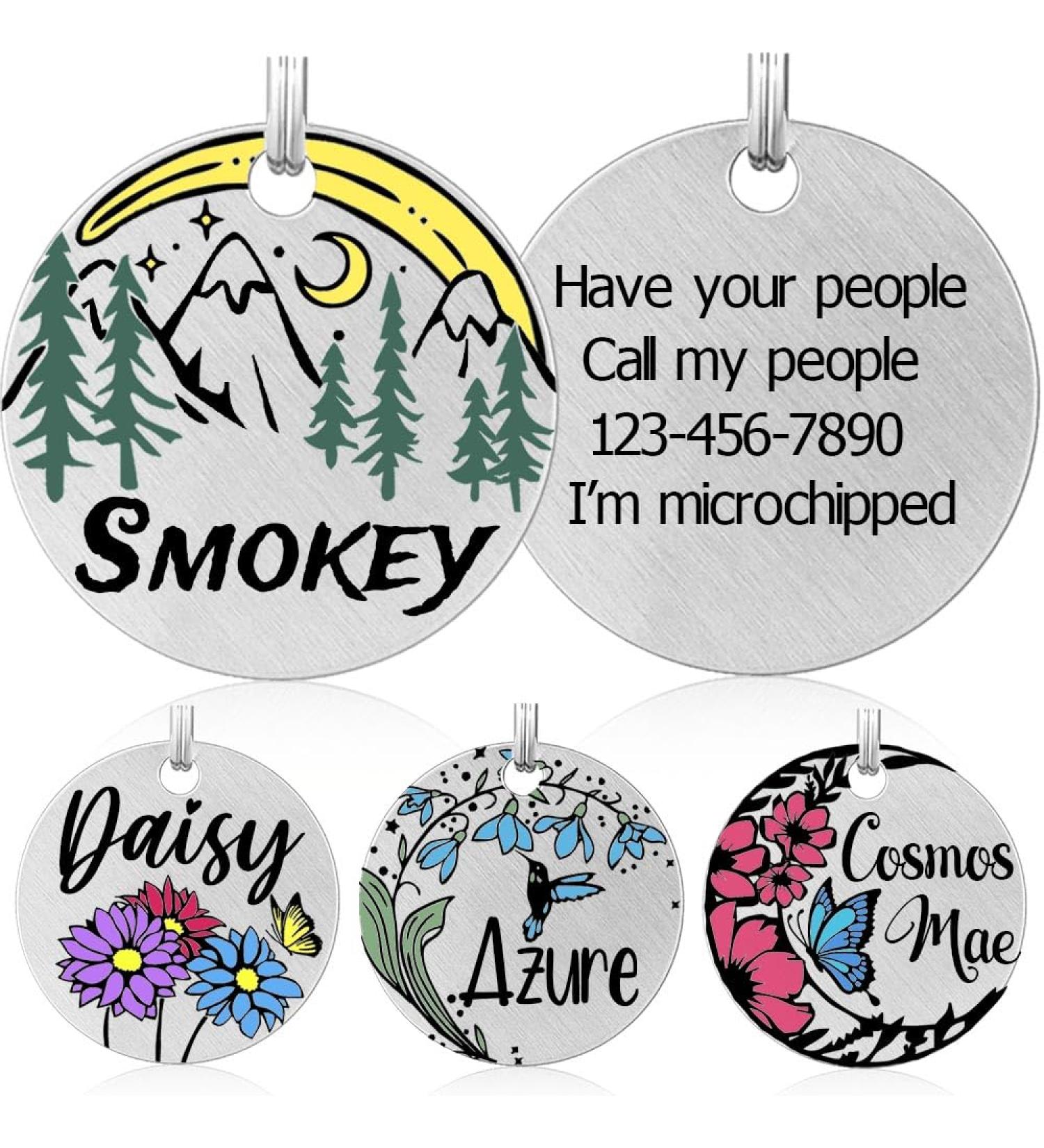Personalized Stainless Steel Dog Tags | Engraved Pet ID Tags for Dogs & Cats | Custom Name Collars - Buy Online on GoSupps.com