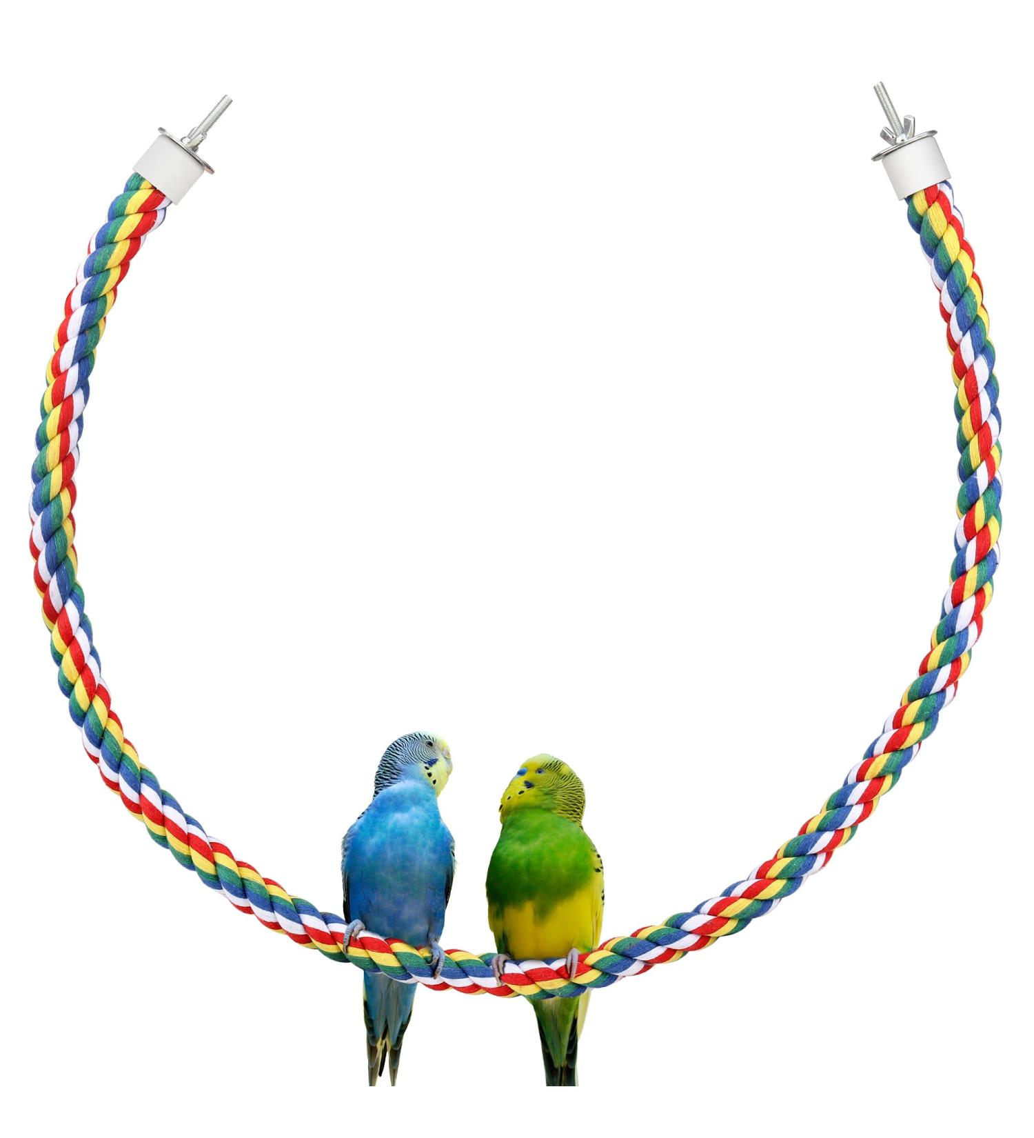 Rope Perch for Birds - Parrot Spiral Climbing Rope (105cm) | Ideal Bird Cage Accessory for Budgies & Parrots - Buy Online on GoSupps.com