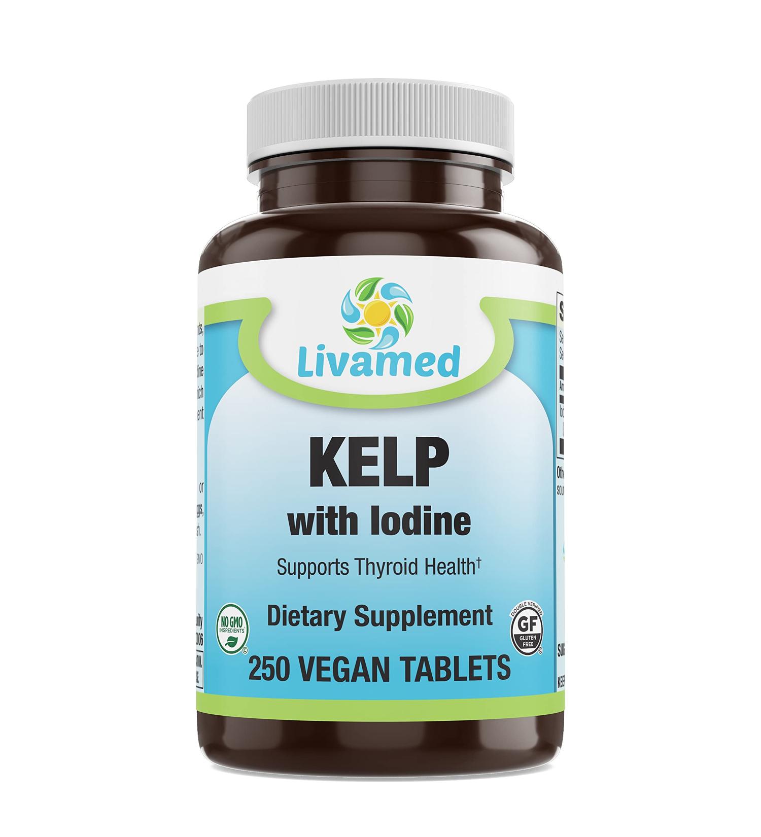 Livamed - Kelp with Iodine Veg Tabs 250 Count - Buy Online on GoSupps.com