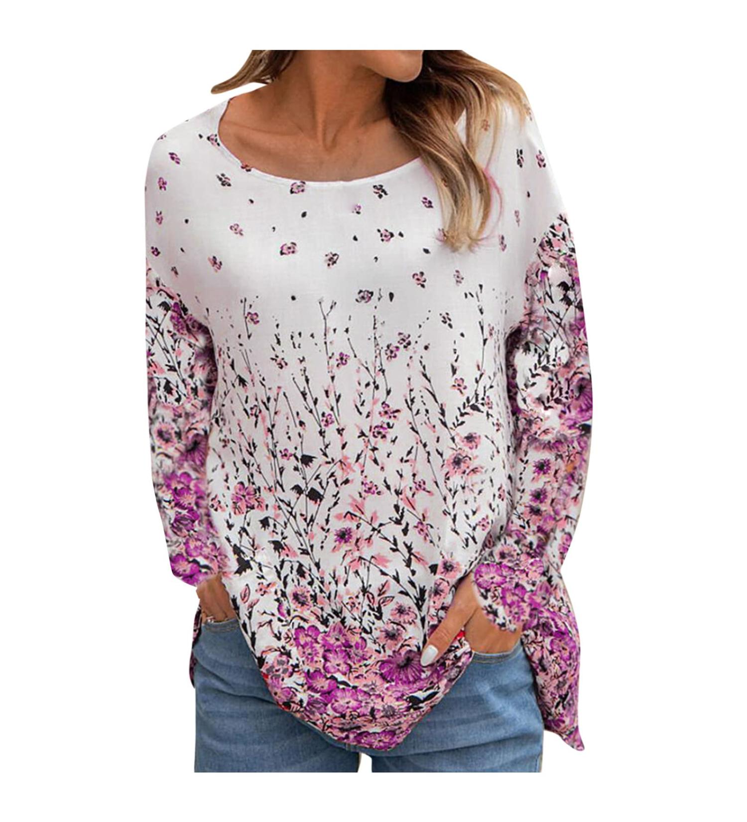 Print Round Neck Sleeveless Casual Tank Top | Purple | Women's Loose Fit Workout Tee | X-Large - Buy Online on GoSupps.com