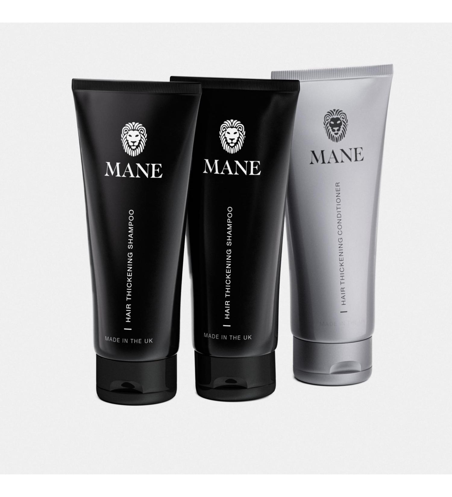 Mane Hair Thickening Shampoo x 2 with a Mane Hair Thickening Conditioner x 1 - Buy Online on GoSupps.com