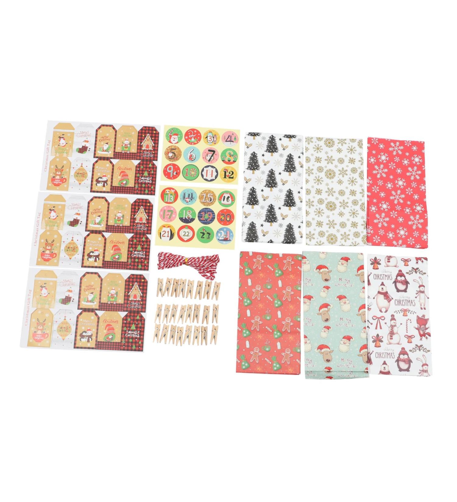Cabilock Christmas Advent Paper Bags 1 Set Candy Bag Calendar Paper Bag Paper Bags Wrapping Bags Christmas Snack Bag - Buy Online on GoSupps.com