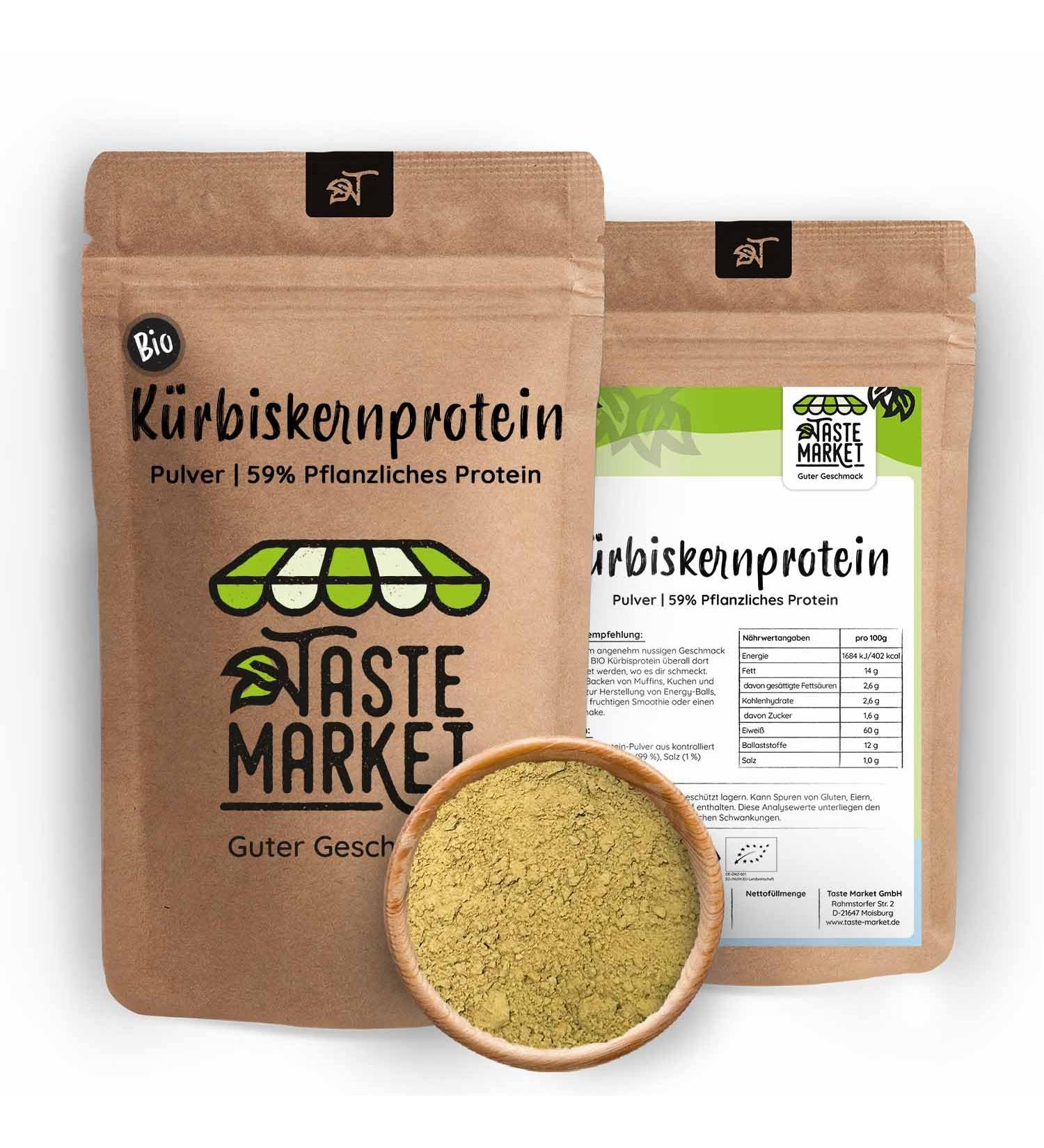 200g Organic Pumpkin Seeds Protein Powder | 59% Vegan Protein | 100% Natural & Additive-Free | Market Pack - Buy Online on GoSupps.com