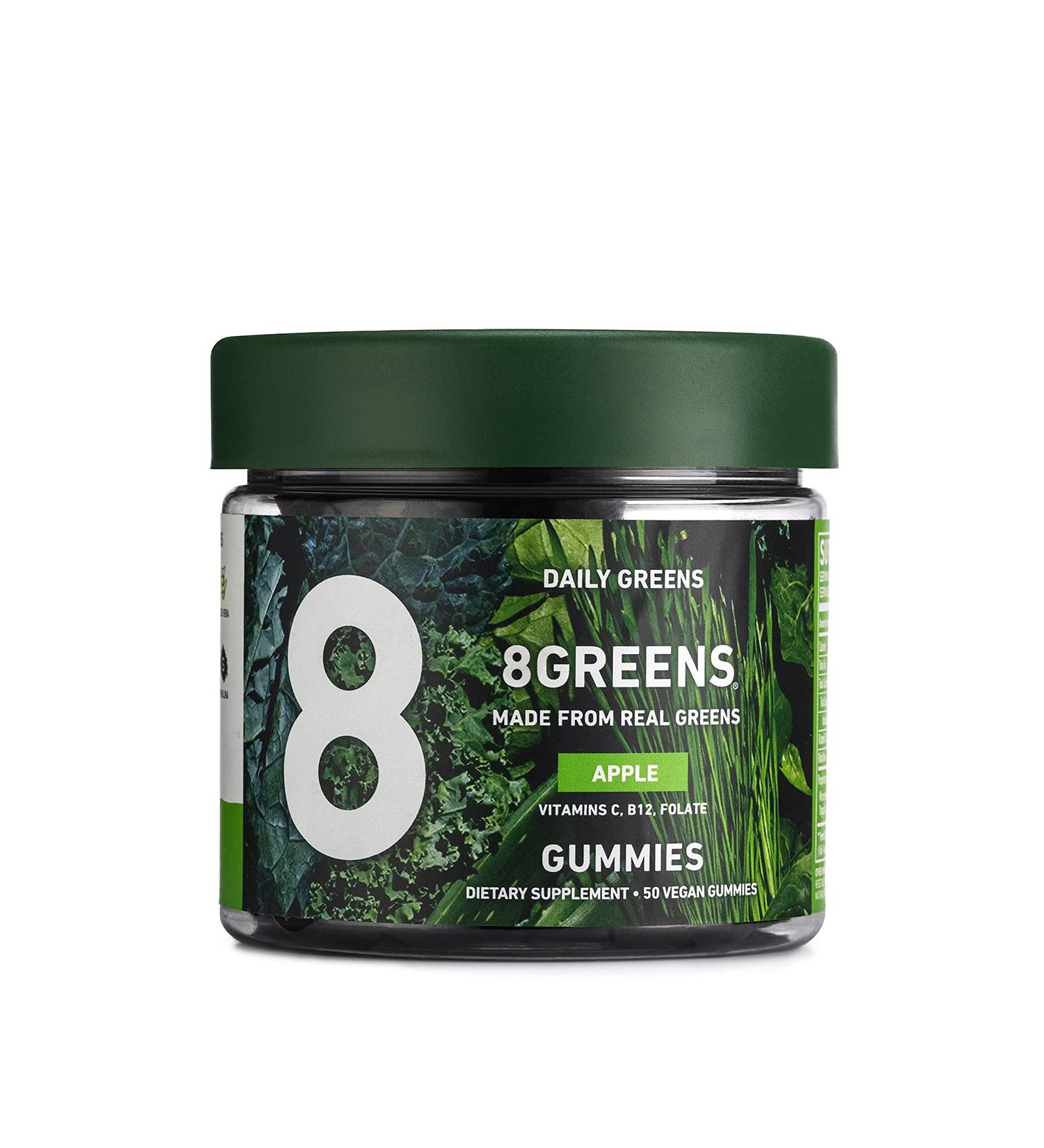 8Greens Apple Gummies - Superfood Vitamins for Energy & Immune Support (1 Jar / 50 Gummies) - Buy Online on GoSupps.com