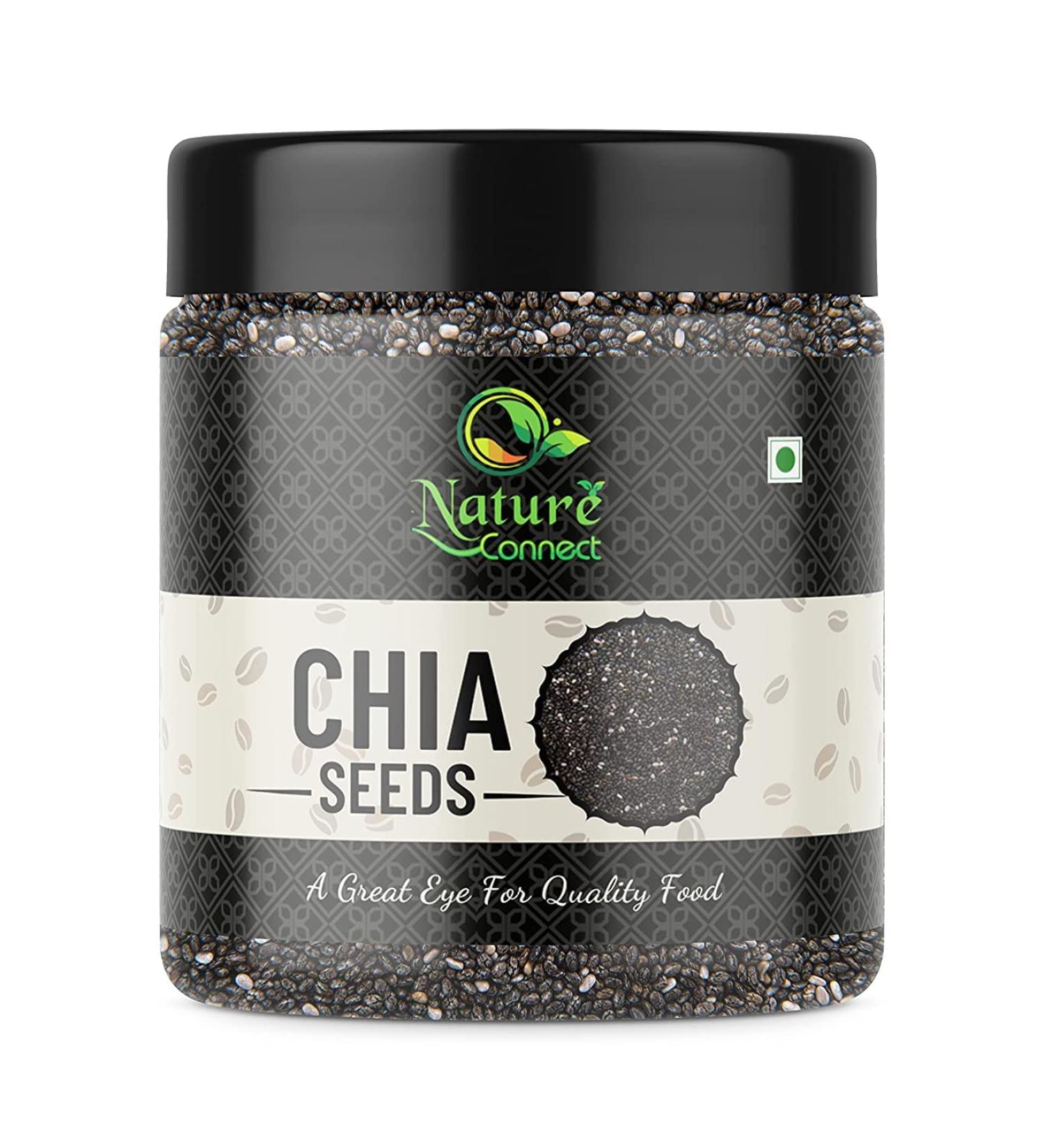 Nature Connect Raw Chia Seeds - 300 GMS Unroasted Chia Seeds for Eating_Packing May Vary - Buy Online on GoSupps.com
