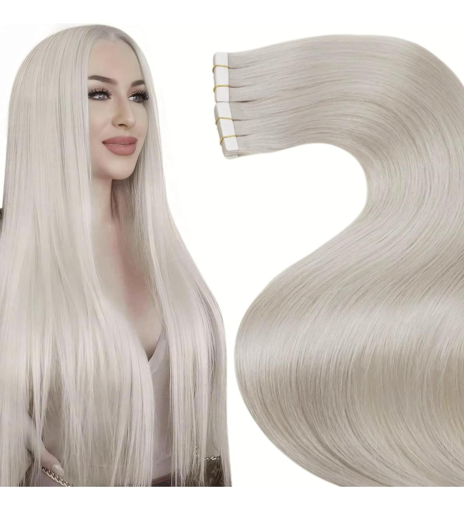 Buy Laavoo Invisible Tape Extensions - Real Blonde Remy Hair 50g 20pcs #60 65cm - Premium Quality Hair Extensions for Effortless Style - Buy Online on GoSupps.com