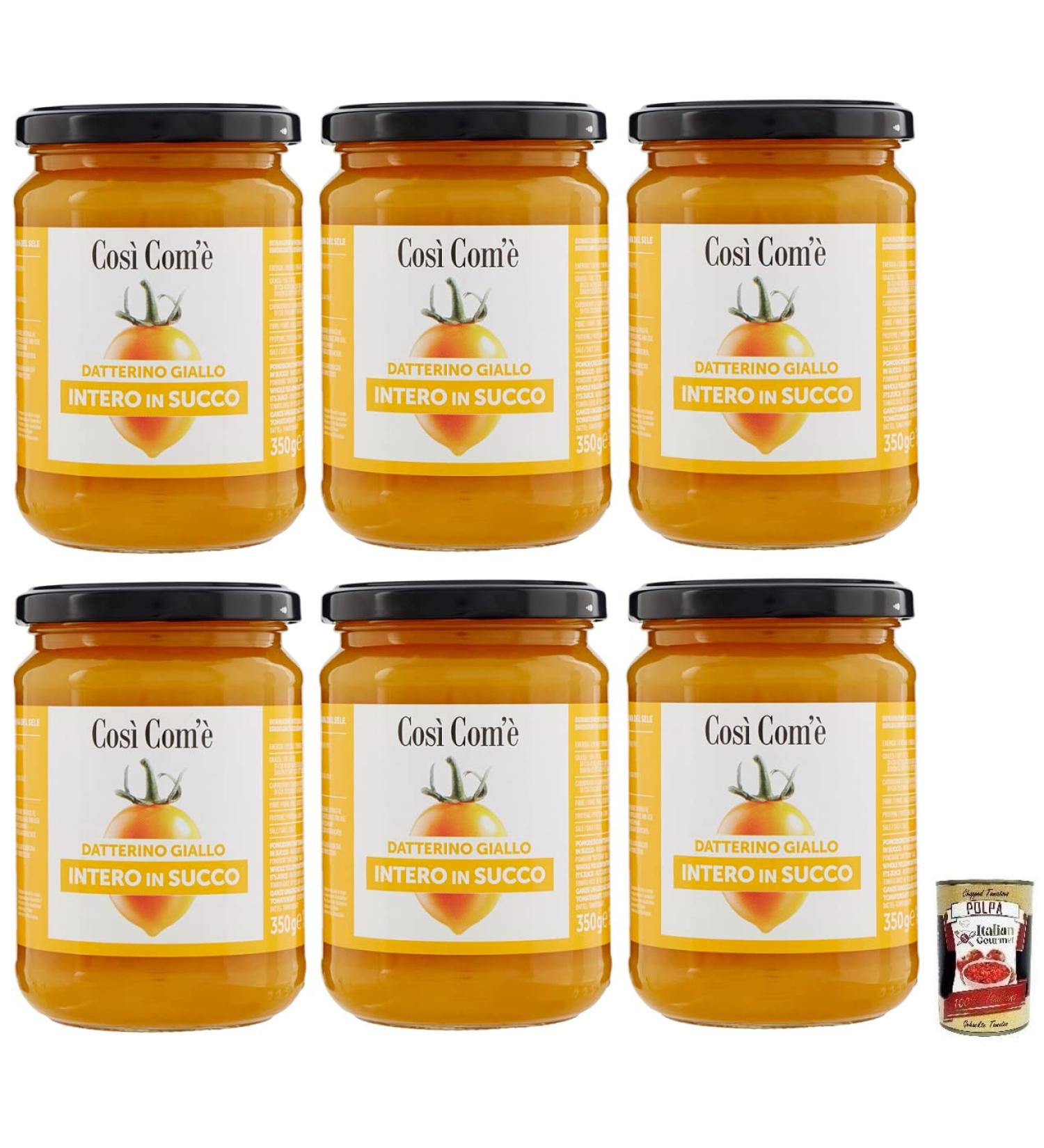  Italian Gourmet E.R. Cos Com' Datterino Giallo Intero in Succo Whole Yellow Tomato in Juice Italian Tomatoes 350 g Pot + Gourmet Pulpa di Pomodoro Italian Box 400 g - Buy Online on GoSupps.com