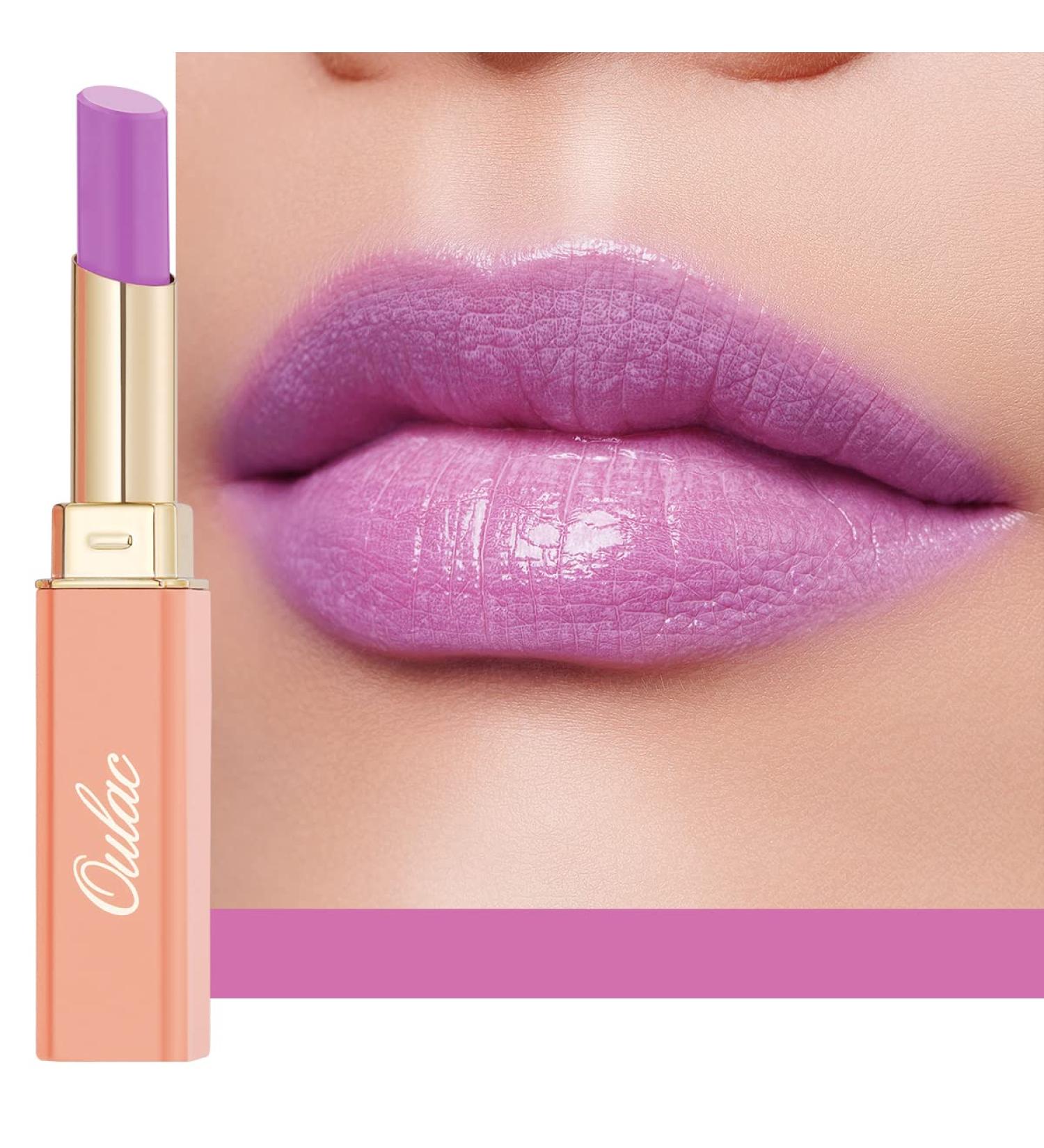 Oulac 2-in-1 Lipstick & Lip Balm | Juicy Shiny Lips | Vegan Care for Dry Cracked Lips - Light Lavender - Buy Online on GoSupps.com