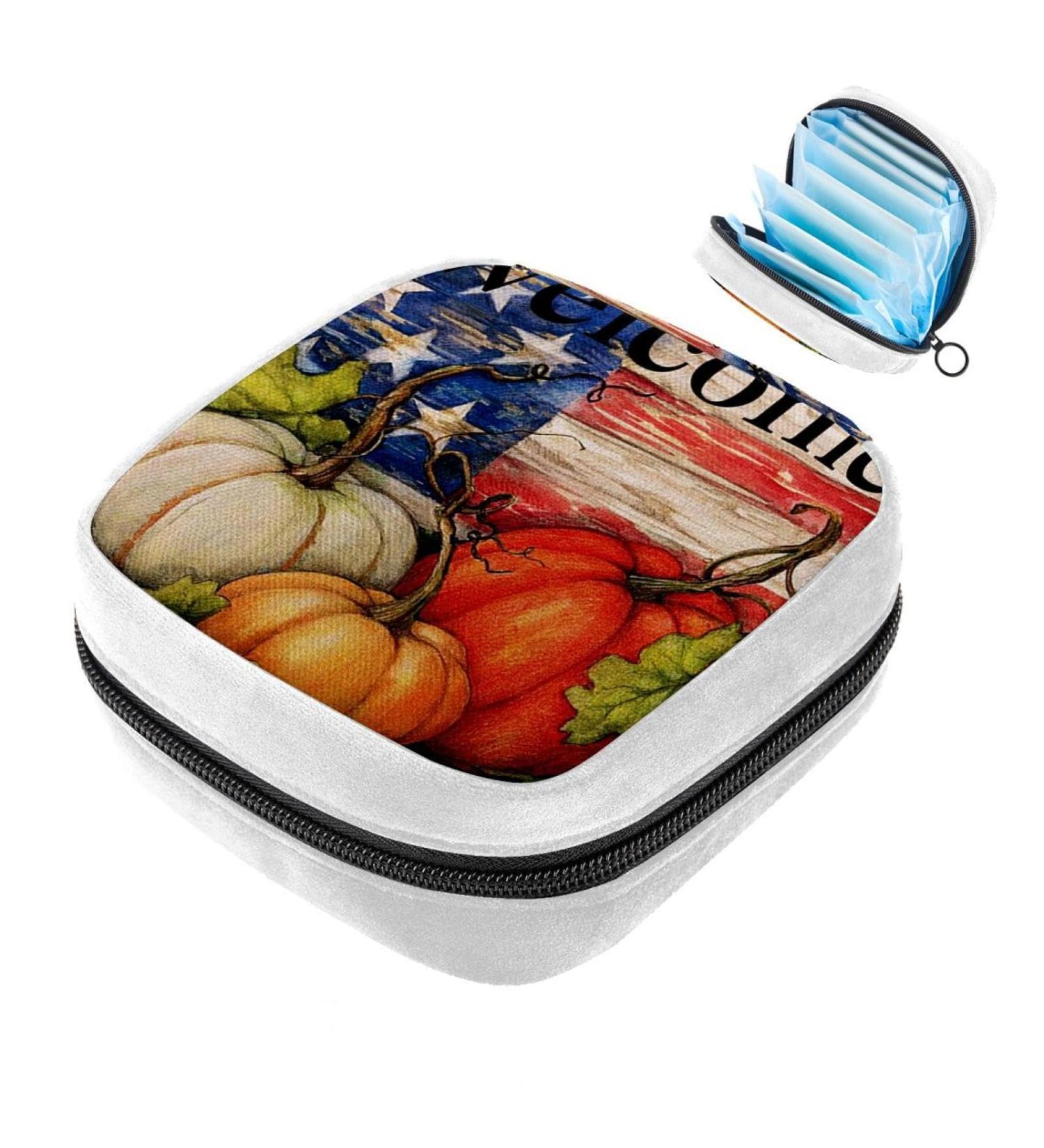Sanitary Napkin Storage Bag Period Tampon Makeup Pad Pouch American Flag Color5232 - Buy Online on GoSupps.com