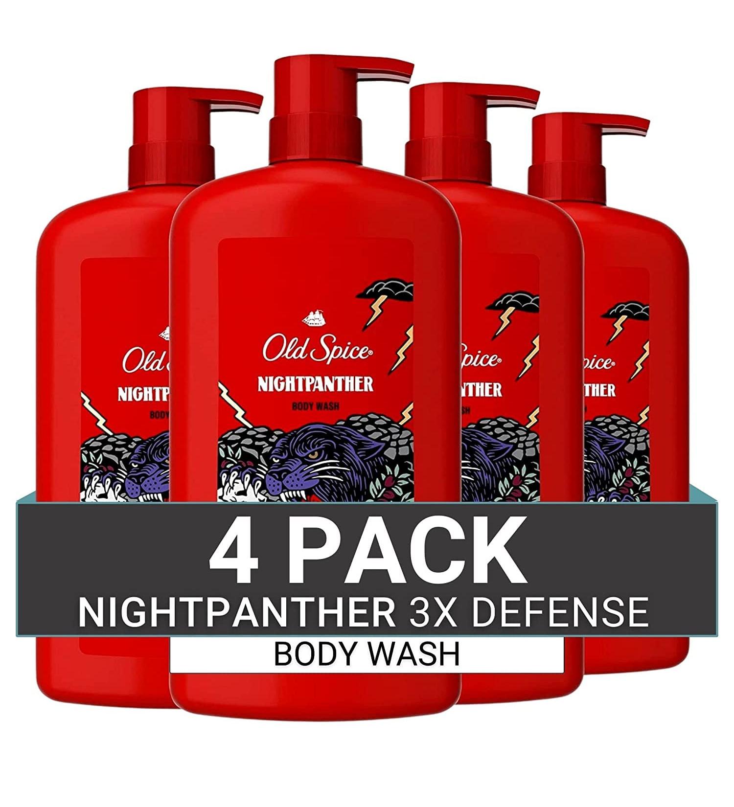 Old Spice NightPanther Body Wash for Men 30 oz (Pack of 4) | Long Lasting Lather - Buy Online on GoSupps.com