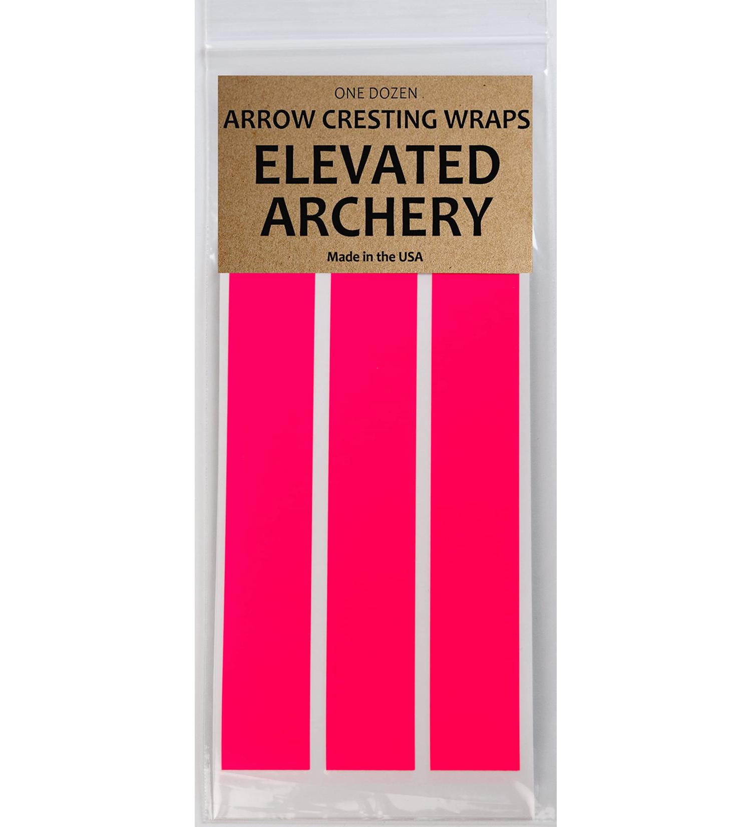 Elevated Archery 4" Standard Diameter Arrow Cresting Wraps for Carbon Shafts | Pack of 12 Neon Pink