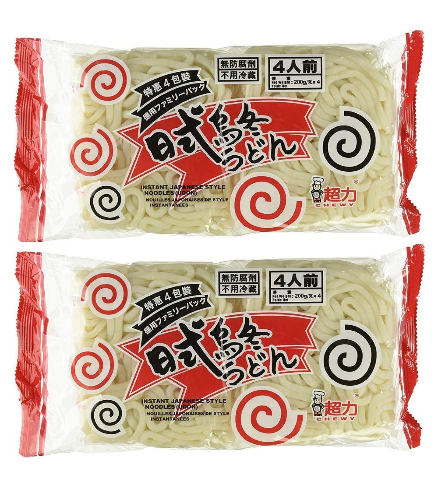 Chewy Fresh Japanese Udon Style Noodles Family Pack 200 g (2 Packs Per Order)