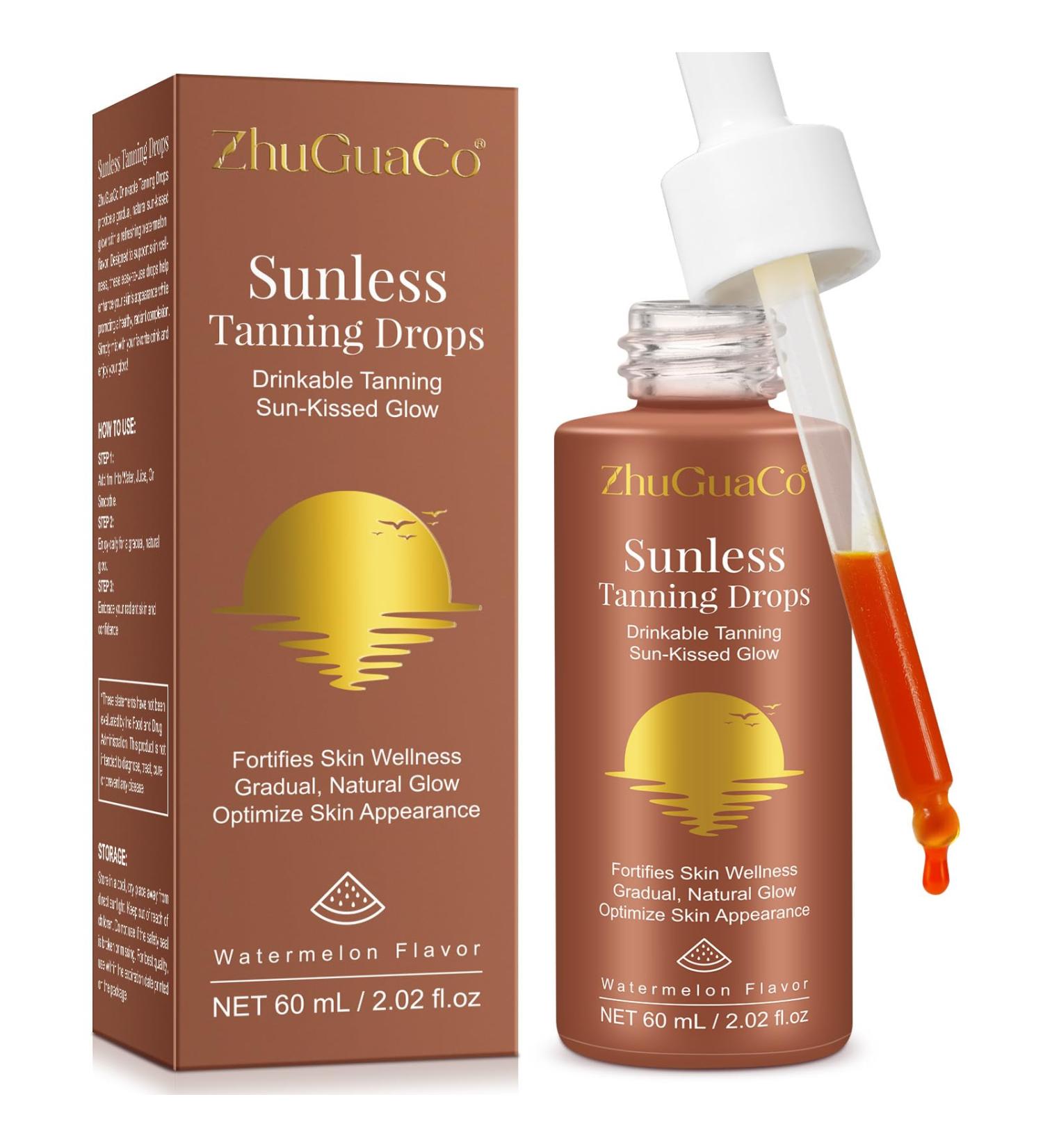 Gouttes de bronzage boire gouttes de bronzage gouttes de bronzage autobronzant pour le visage et le corps gouttes de bronzage potables favorisent le teint naturel de la peau sans dommages du - Buy Online on GoSupps.com