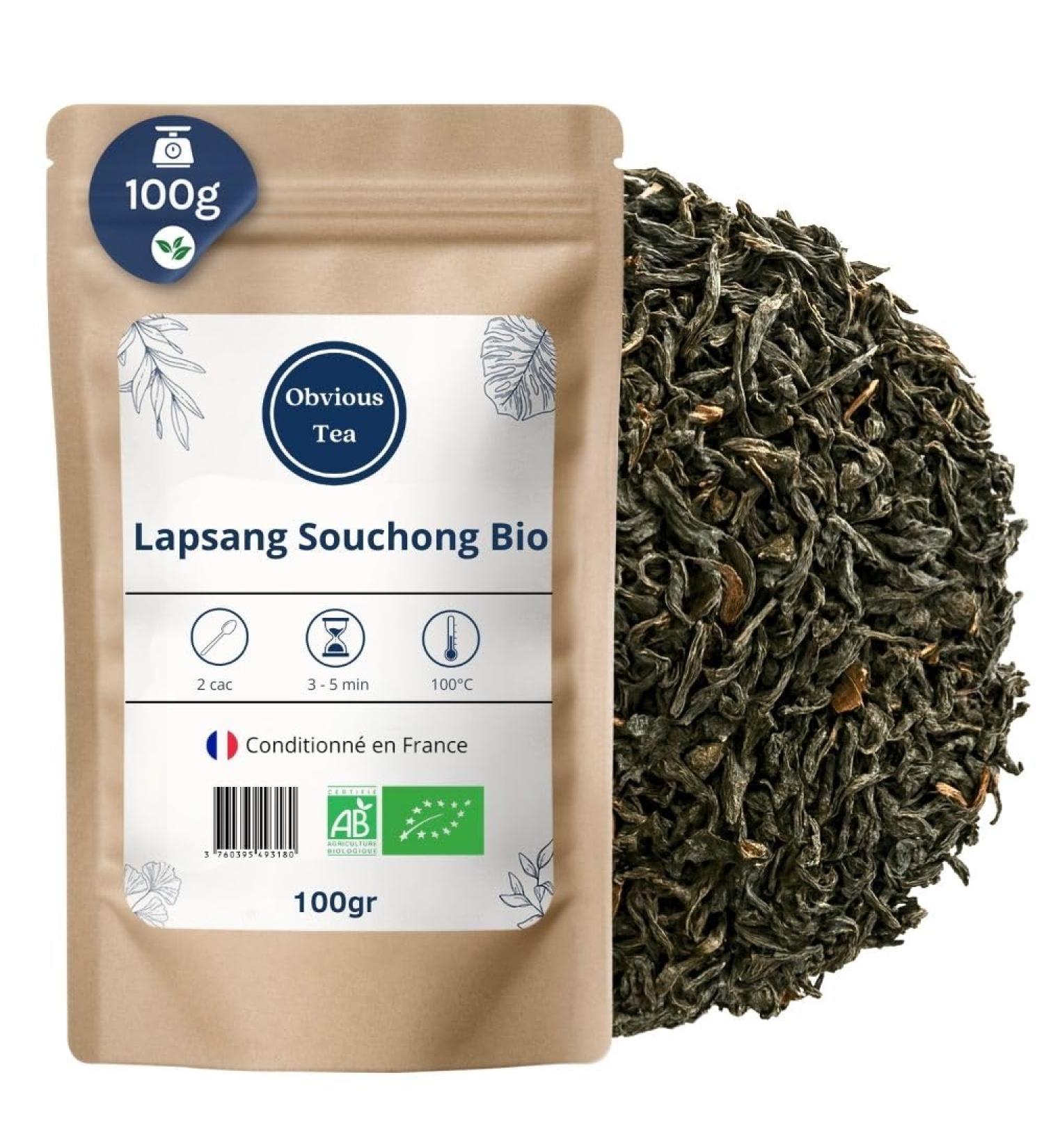 Th Fum Lapsang Souchong Bio - Th Noir Vegan en Vrac 100% Naturel Sans OGM - Agriculture Biologique - Conditionn en France - Sachet 100 gr (50 Tasses) 100GR (50 tasses) - Buy Online on GoSupps.com